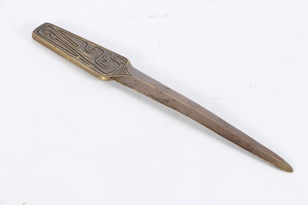 Circa 1910 Tiffany Studios "Chinese" Bronze Desk Set