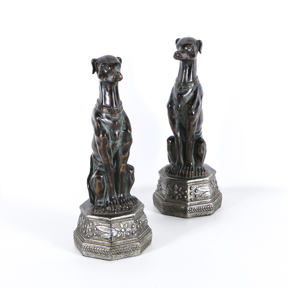 Pair of Sitting Dog Figurines