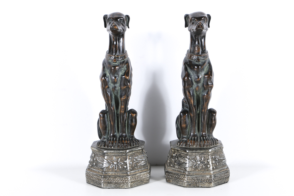 Pair of Sitting Dog Figurines