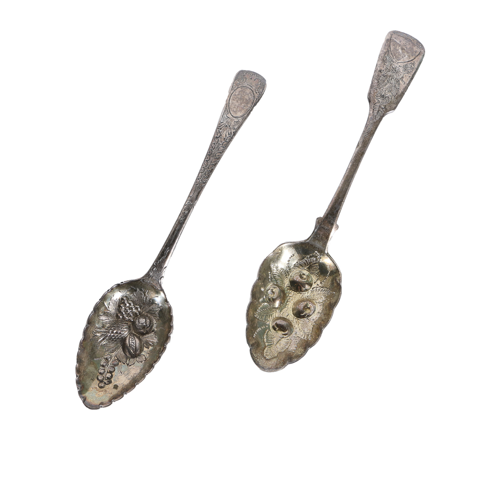 19th Century Sterling Silver Berry Spoons