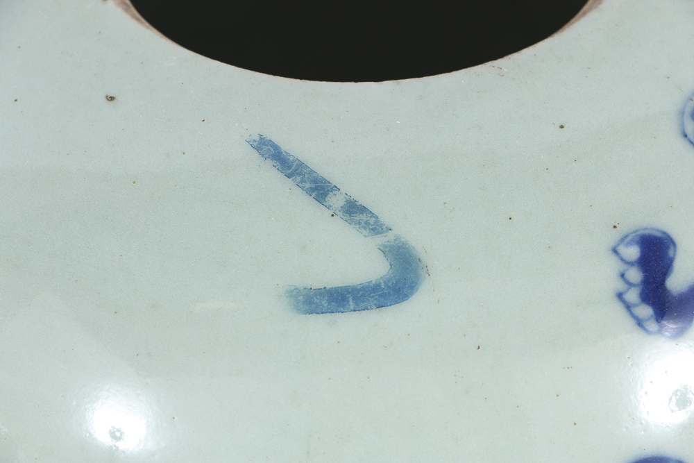 19th Century Blue and White Chinese Ginger Jar with Lions
