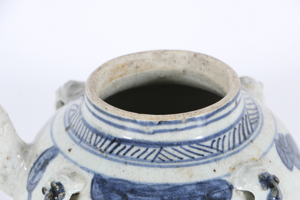 19th Century Canton Blue and White Water Jug