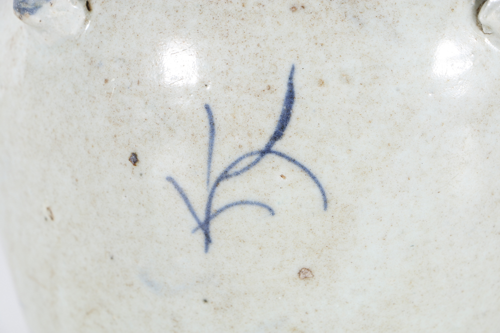 19th Century Canton Blue and White Water Jug