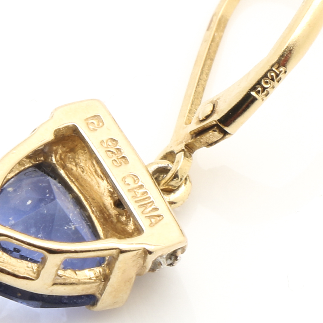 Gold Tone Sterling Silver Bracelet and Earrings Demi Parure