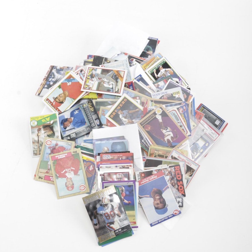 Large Assortment of Baseball, Football and Basketball Trading Cards