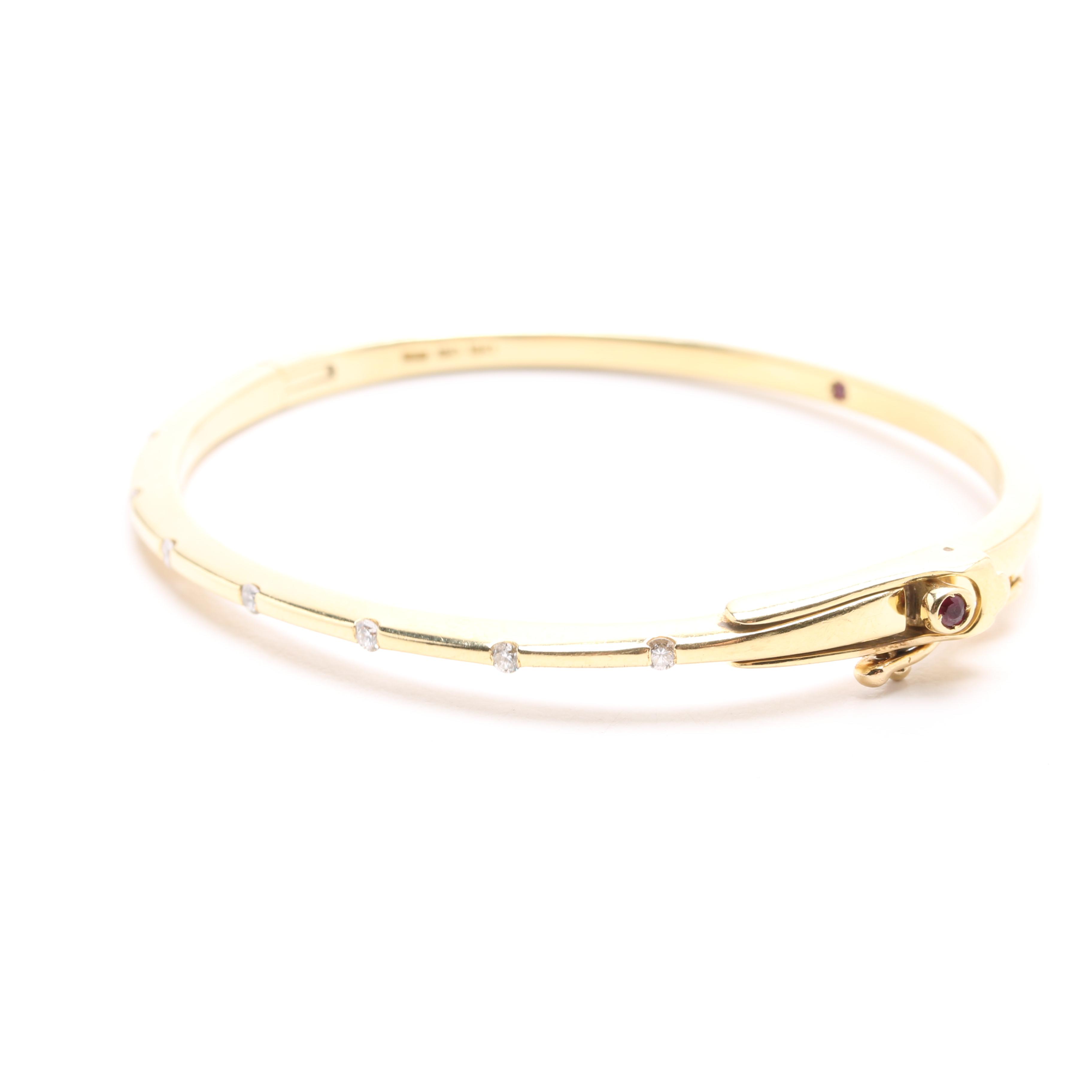 Roberto Coin 18K Yellow Gold Bracelet with Seven Diamonds