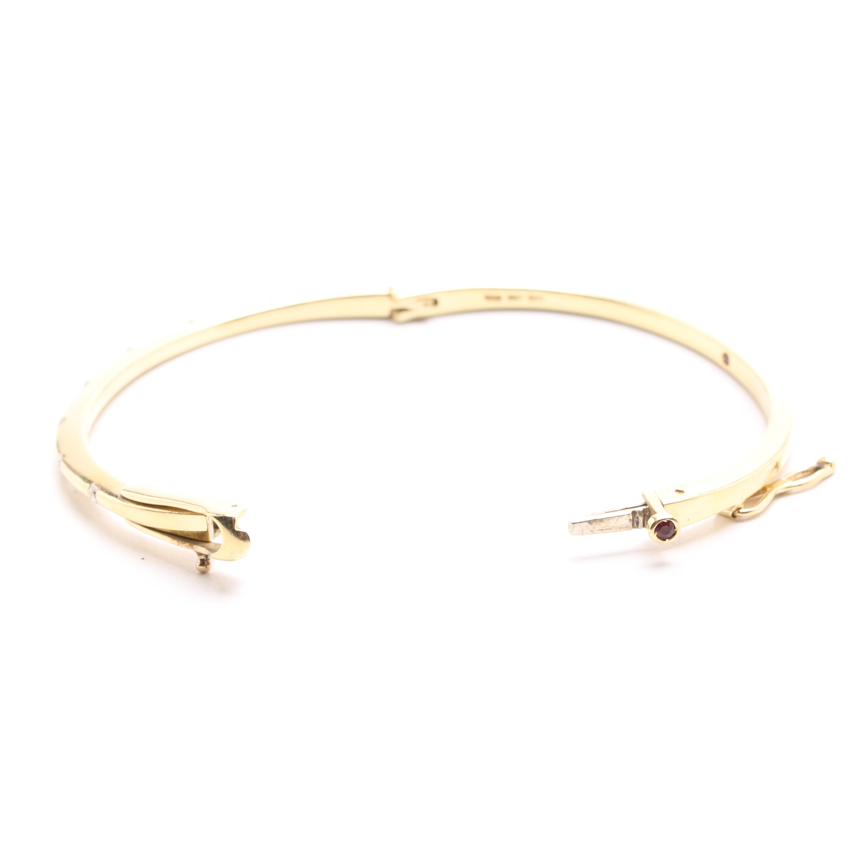 Roberto Coin 18K Yellow Gold Bracelet with Seven Diamonds
