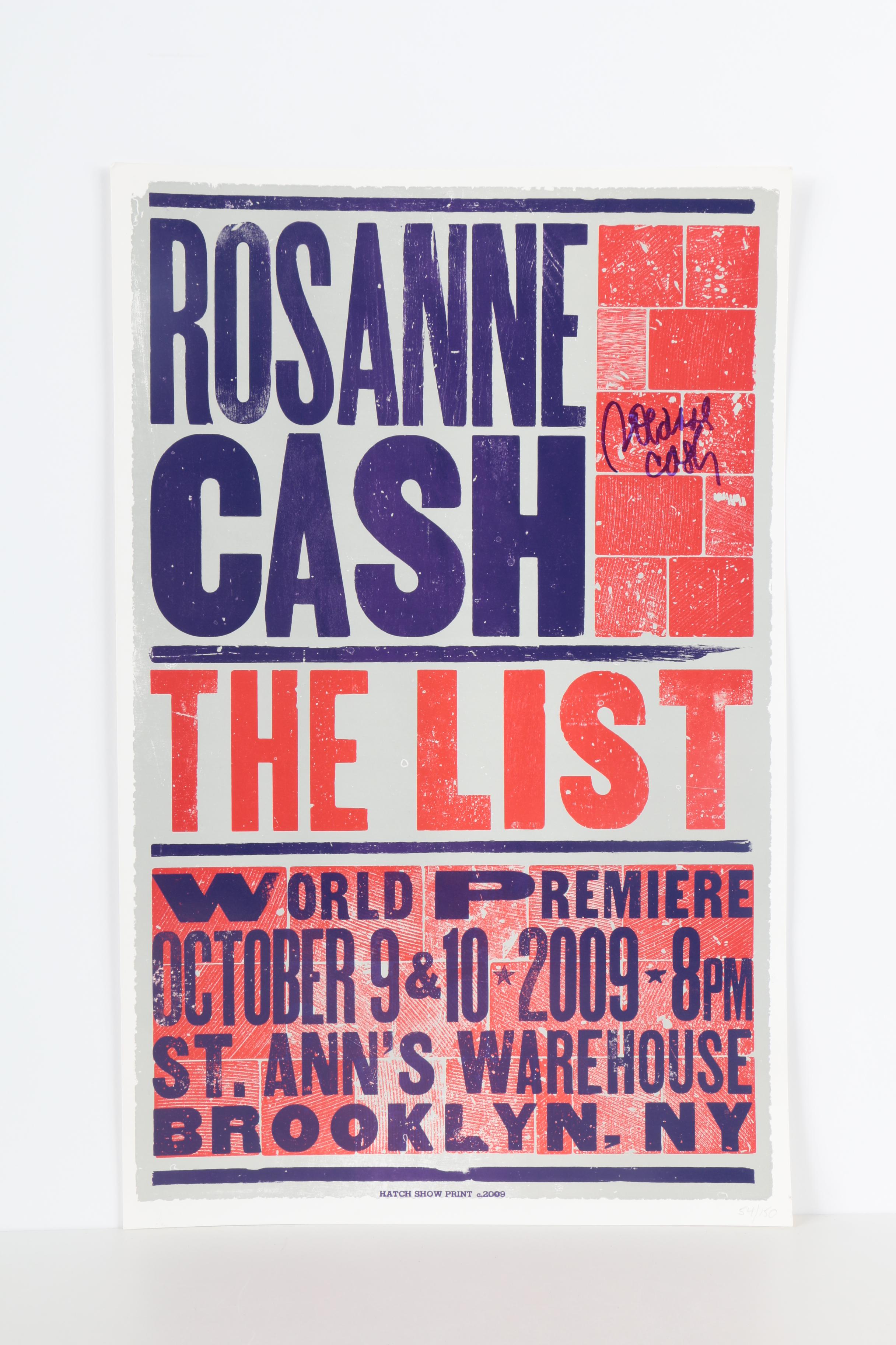 Autographed Concert Posters Including Rosanne Cash and Emmylou Harris