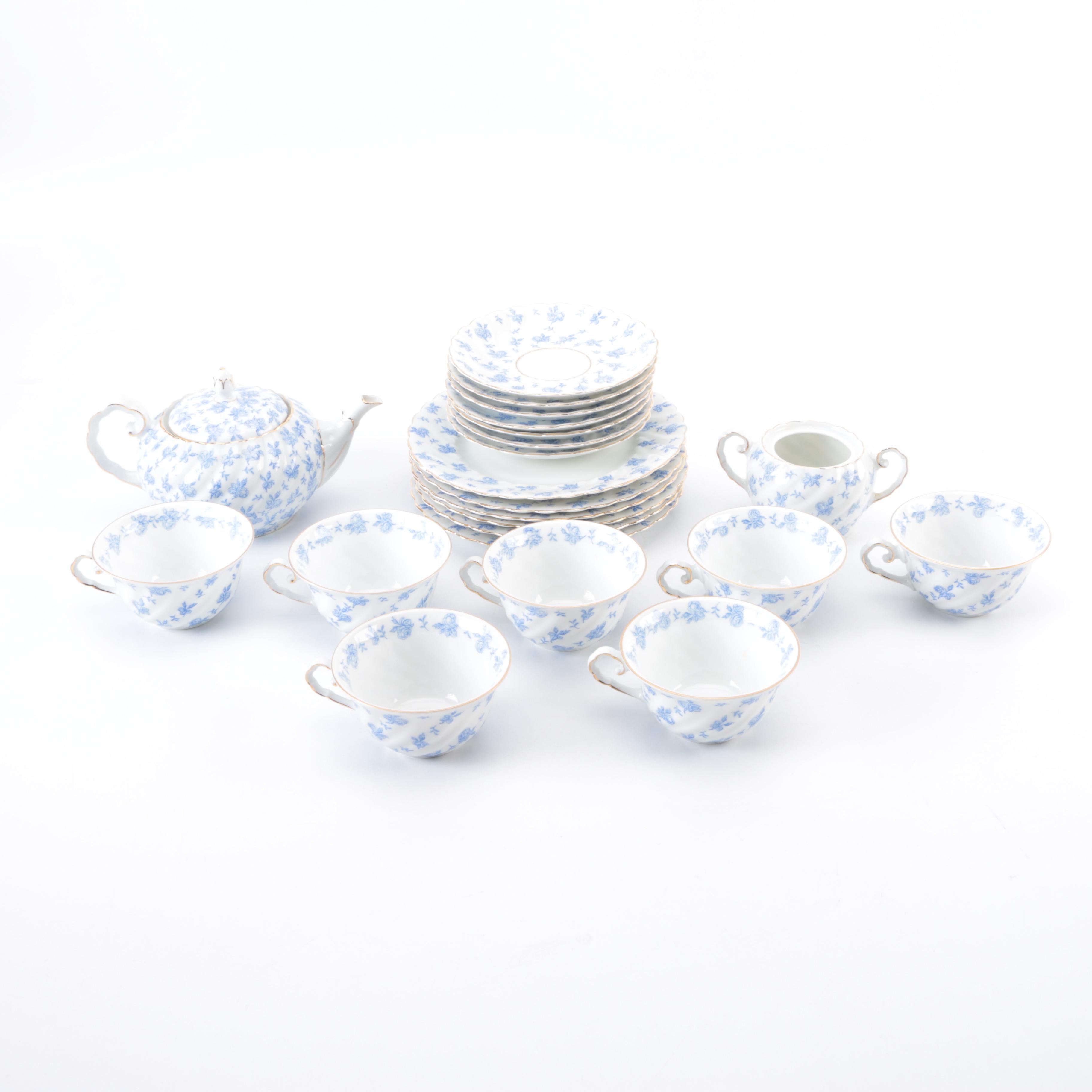 KPM (Krister Porcelain) "Cleo" Blue and White Floral Tea Set