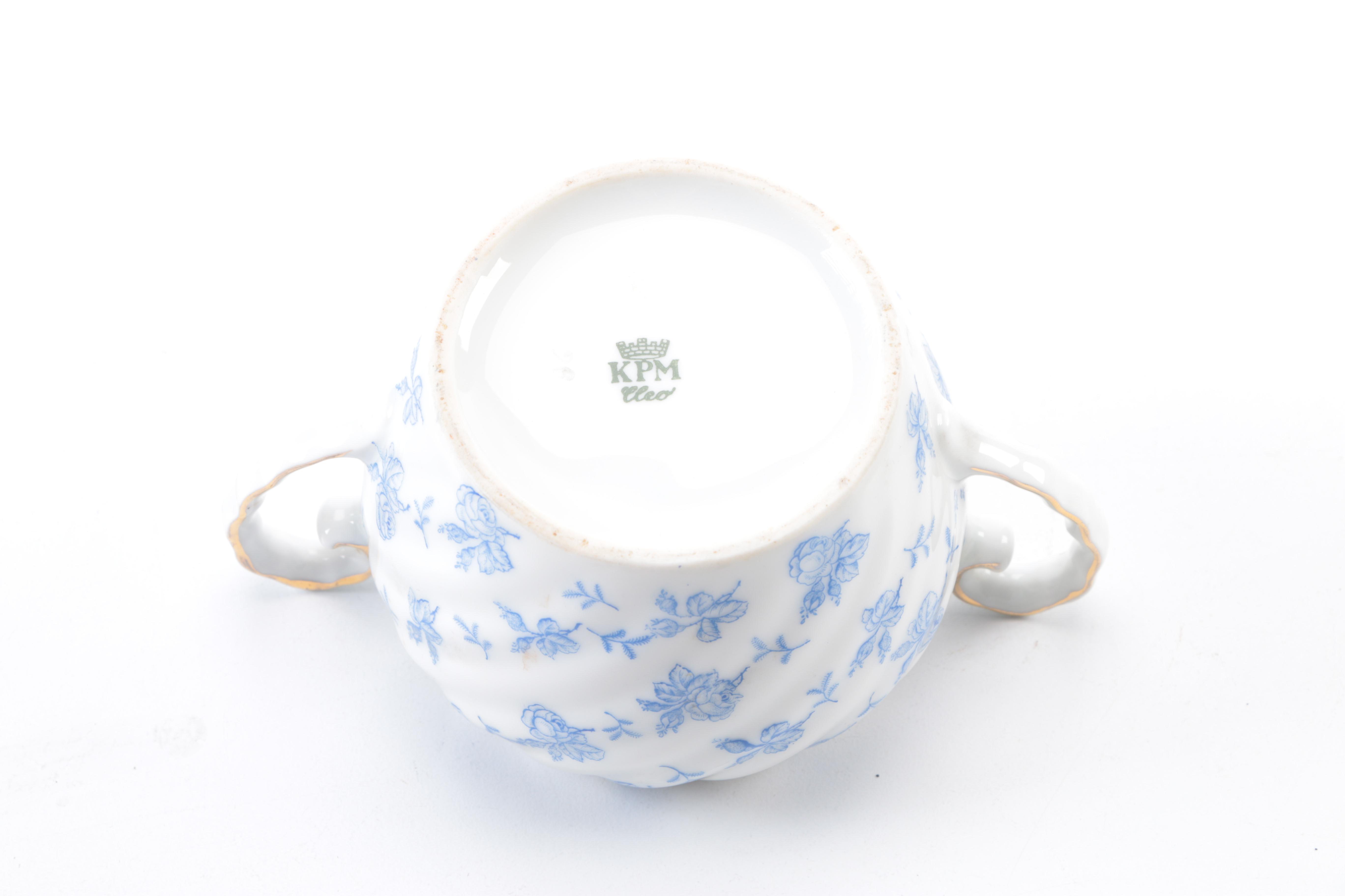 KPM (Krister Porcelain) "Cleo" Blue and White Floral Tea Set