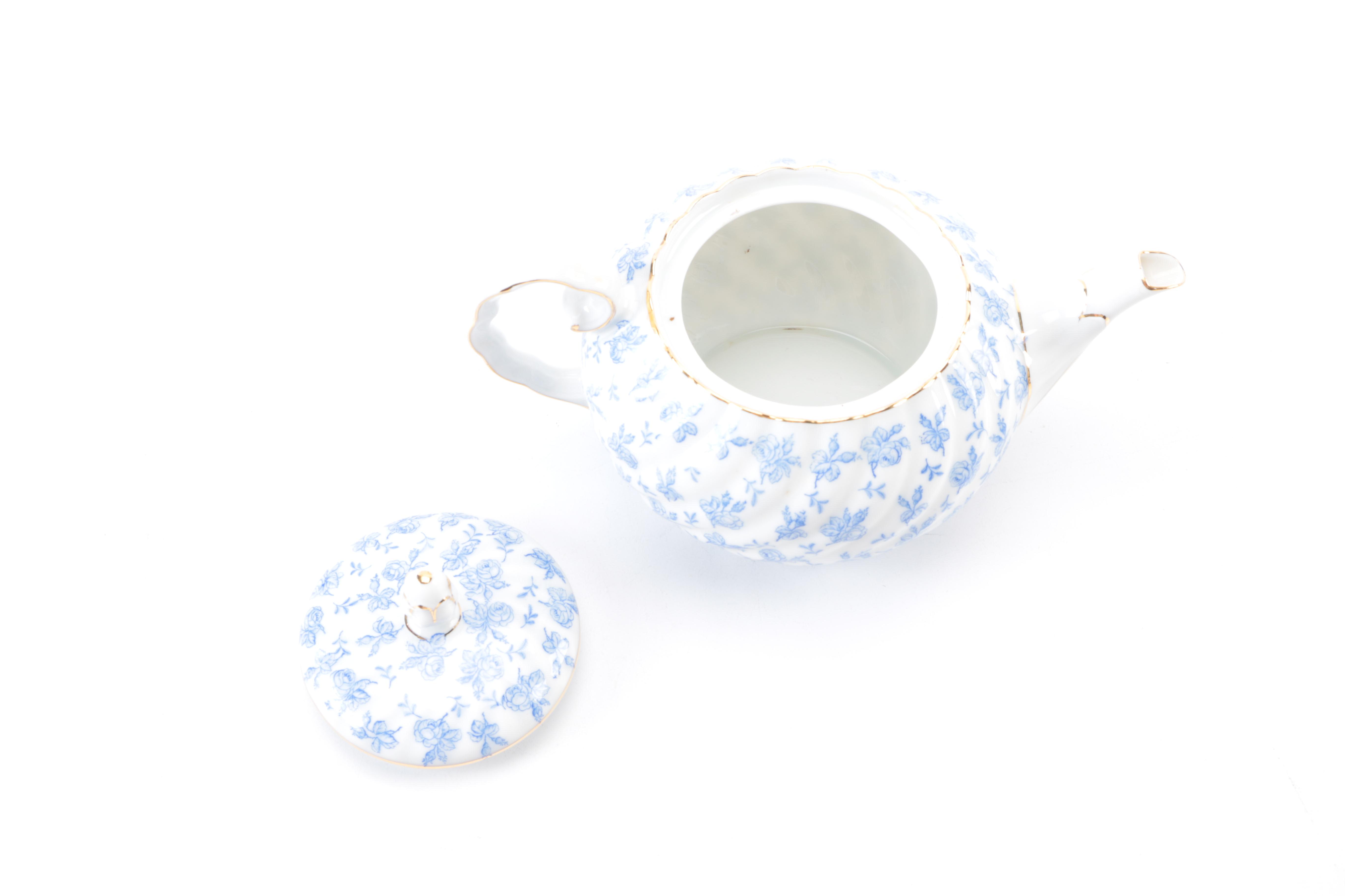 KPM (Krister Porcelain) "Cleo" Blue and White Floral Tea Set