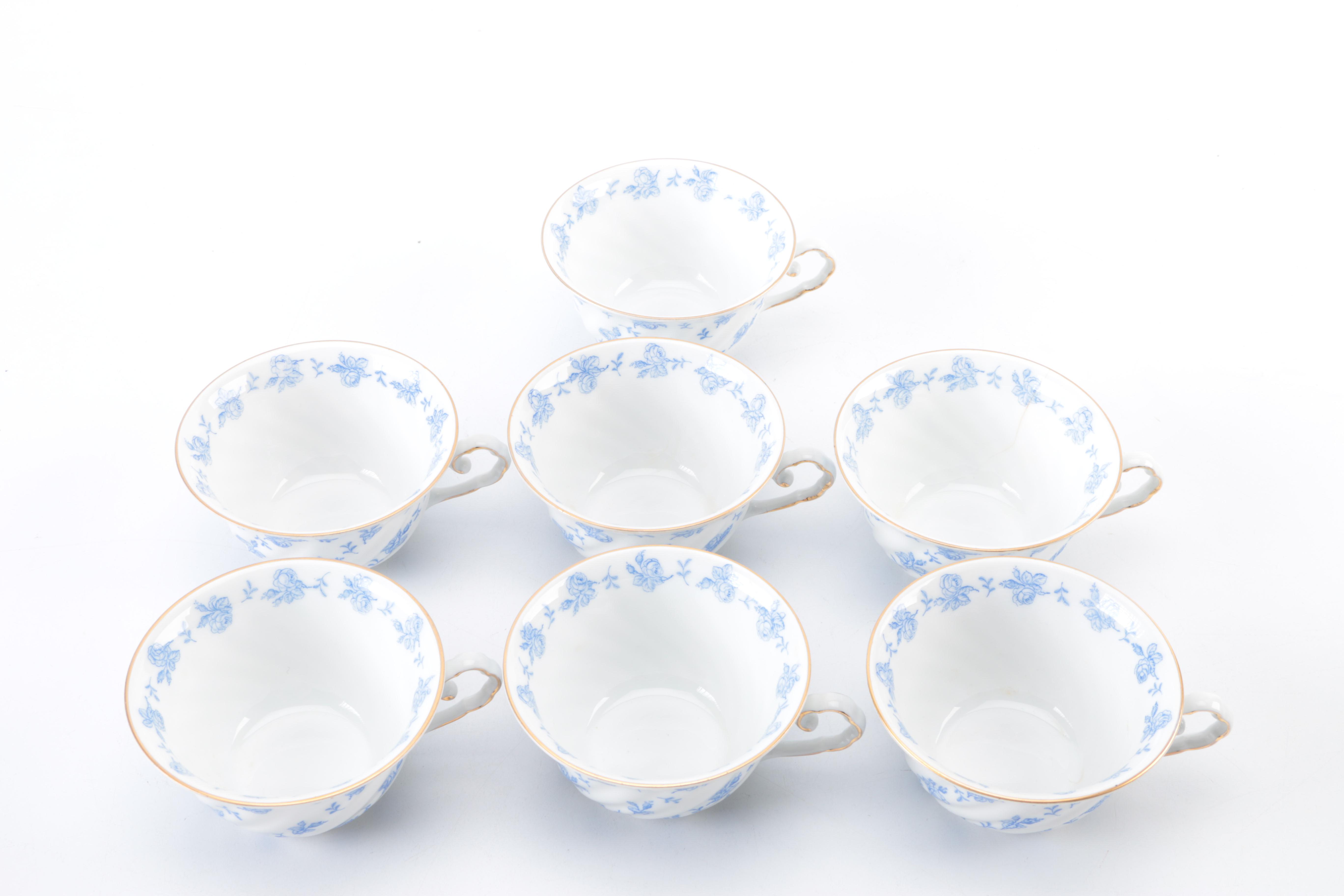 KPM (Krister Porcelain) "Cleo" Blue and White Floral Tea Set