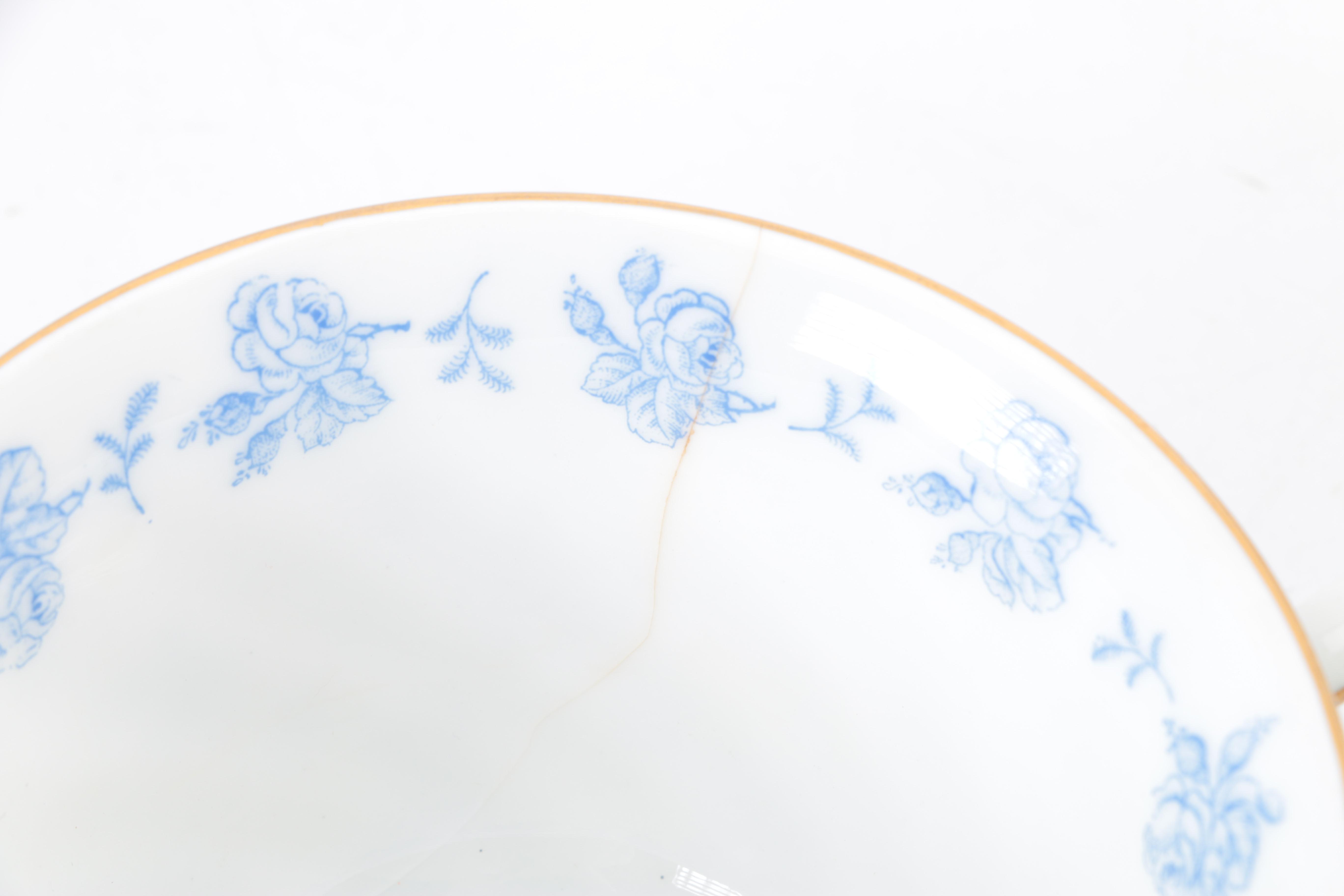 KPM (Krister Porcelain) "Cleo" Blue and White Floral Tea Set