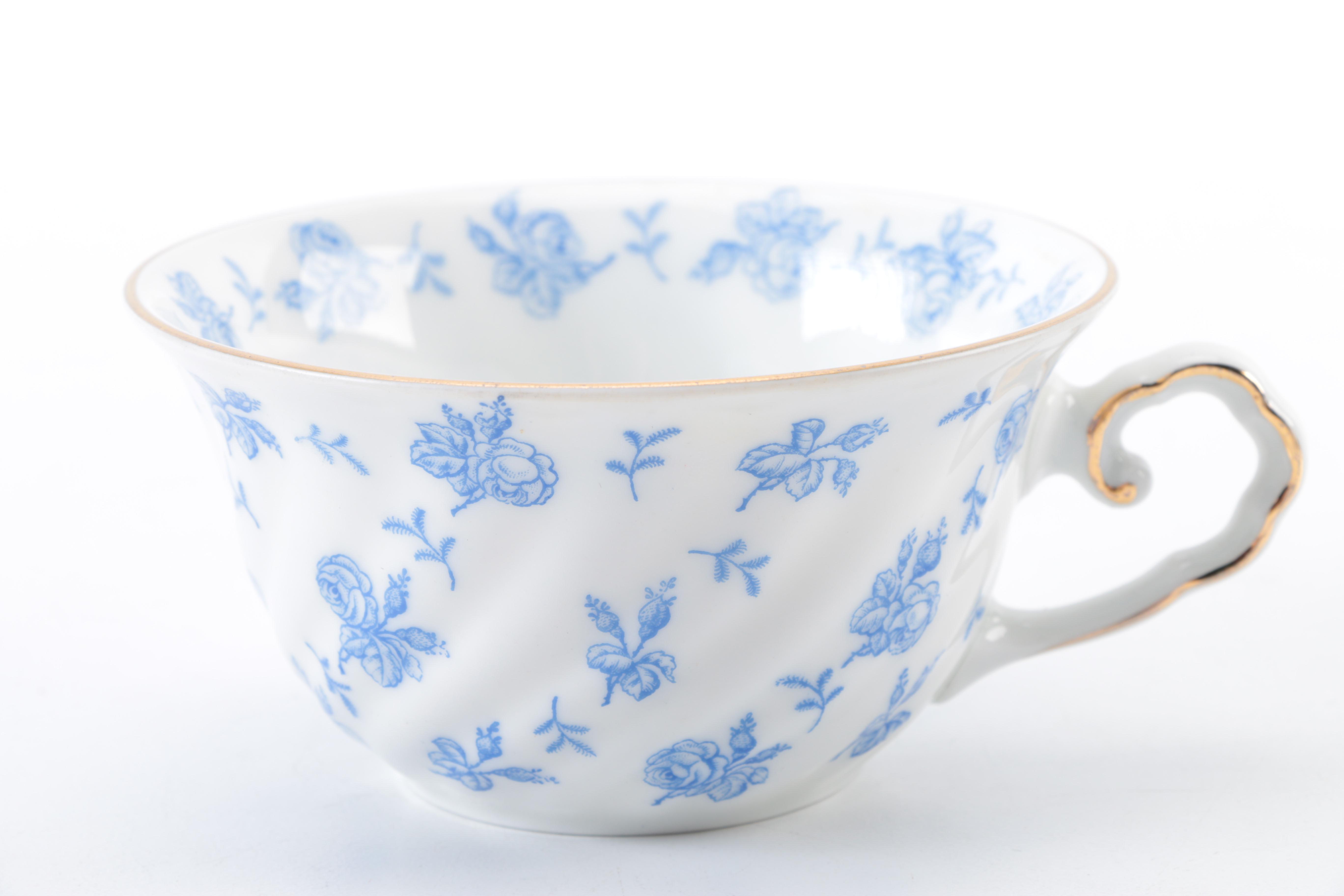 KPM (Krister Porcelain) "Cleo" Blue and White Floral Tea Set