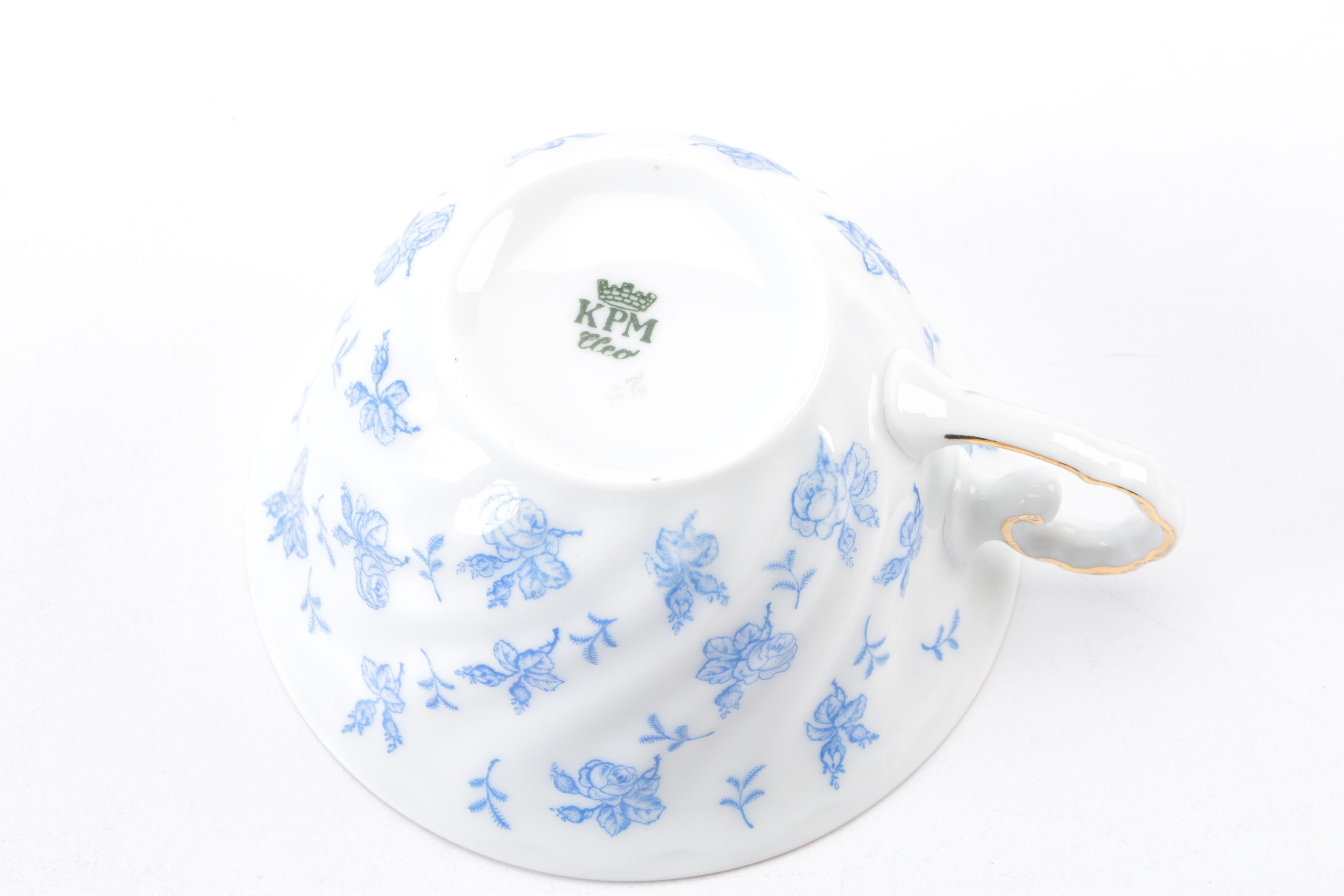 KPM (Krister Porcelain) "Cleo" Blue and White Floral Tea Set