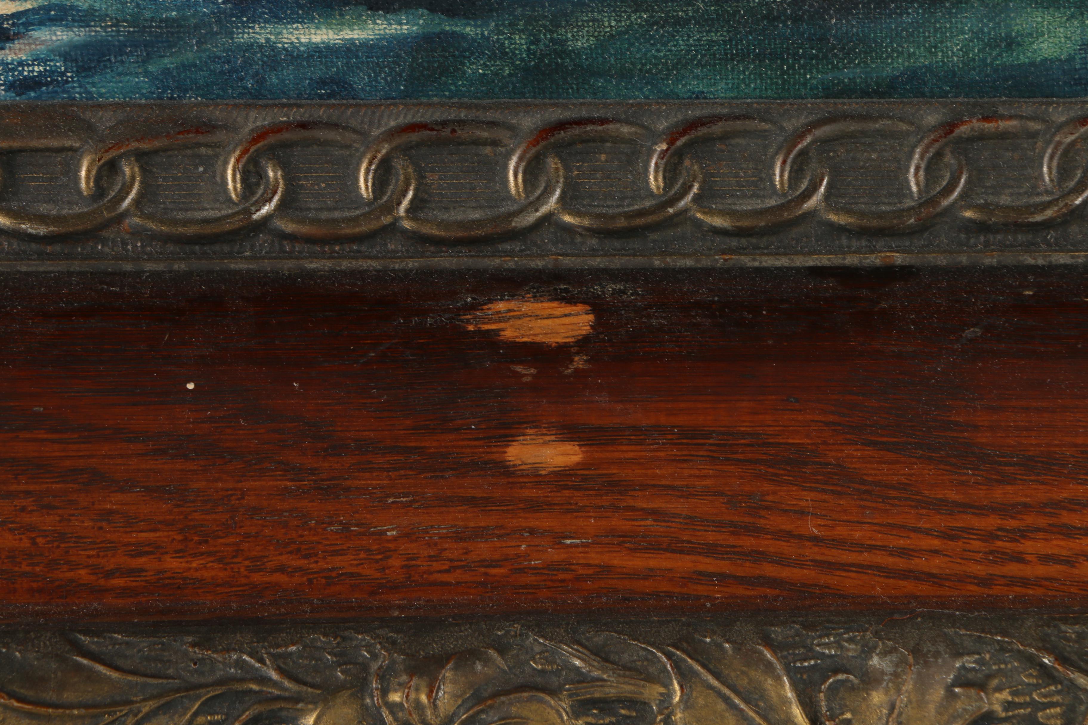 D.E. Acrylic Painting on Canvas Board of Twilight Maritime Landscape