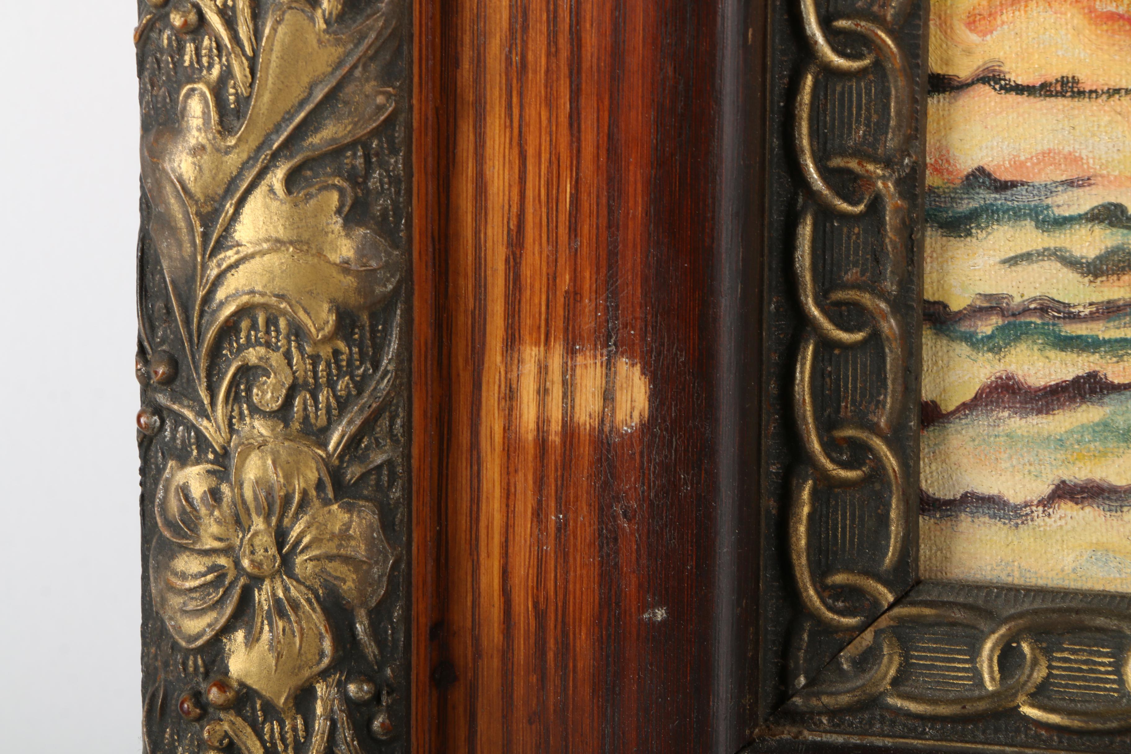 D.E. Acrylic Painting on Canvas Board of Twilight Maritime Landscape