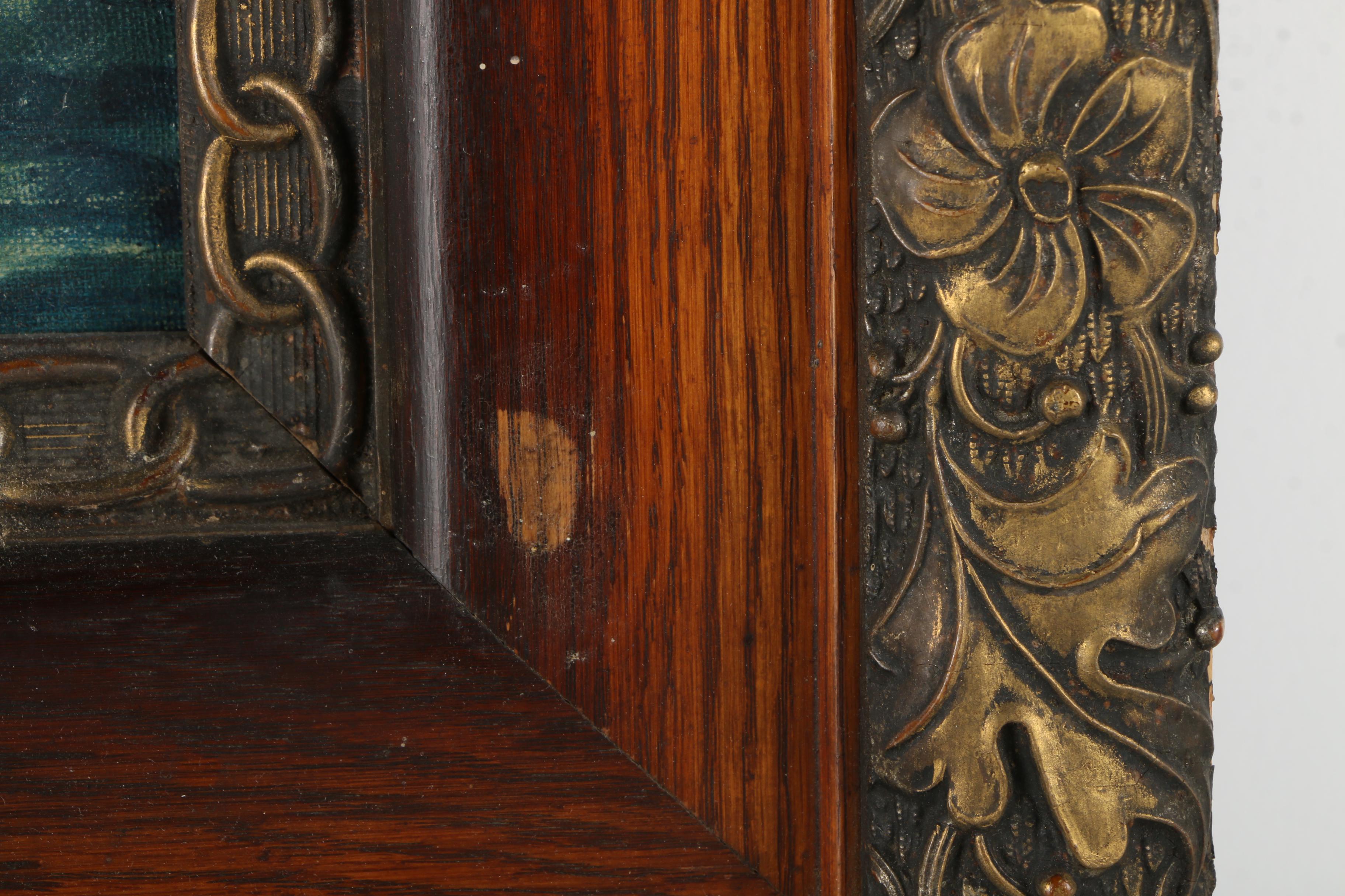 D.E. Acrylic Painting on Canvas Board of Twilight Maritime Landscape