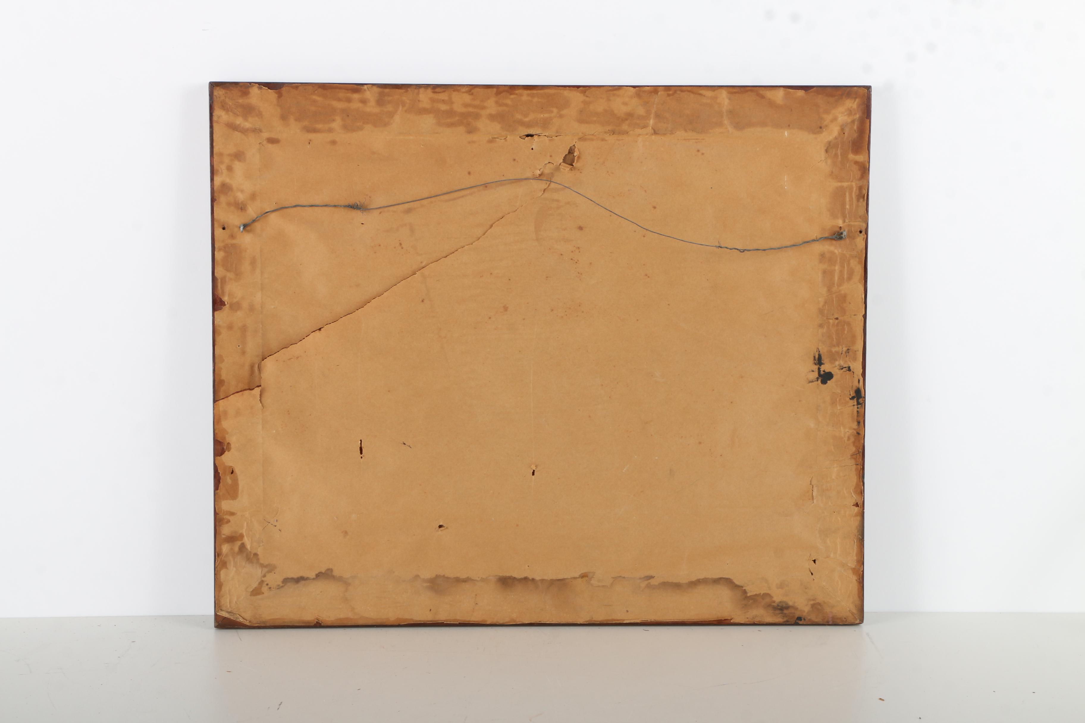 1915 Maritime Landscape Gouache Painting on Paper of Junk Ships at Twilight