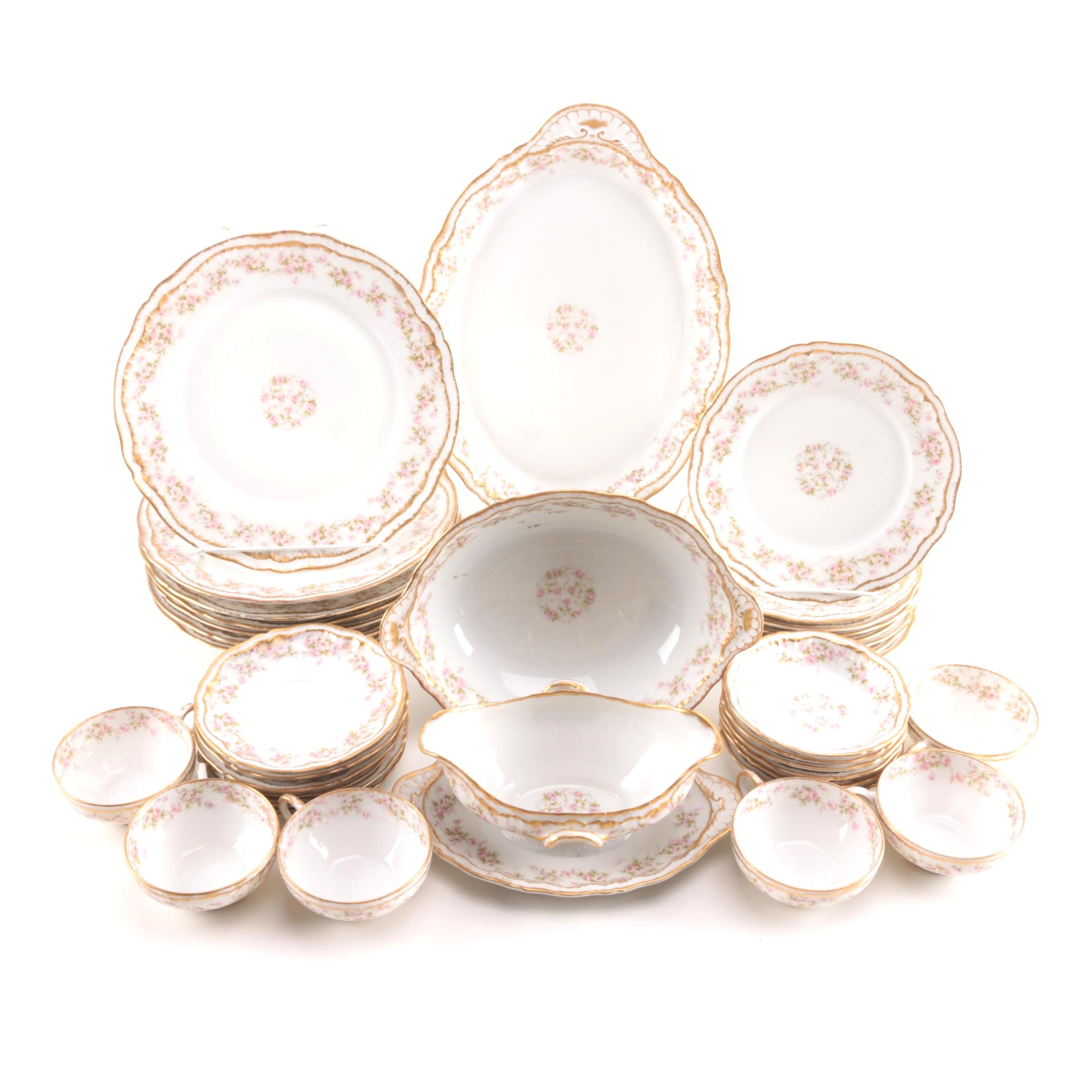 Theodore Haviland Limoges Porcelain Pink Floral Tableware