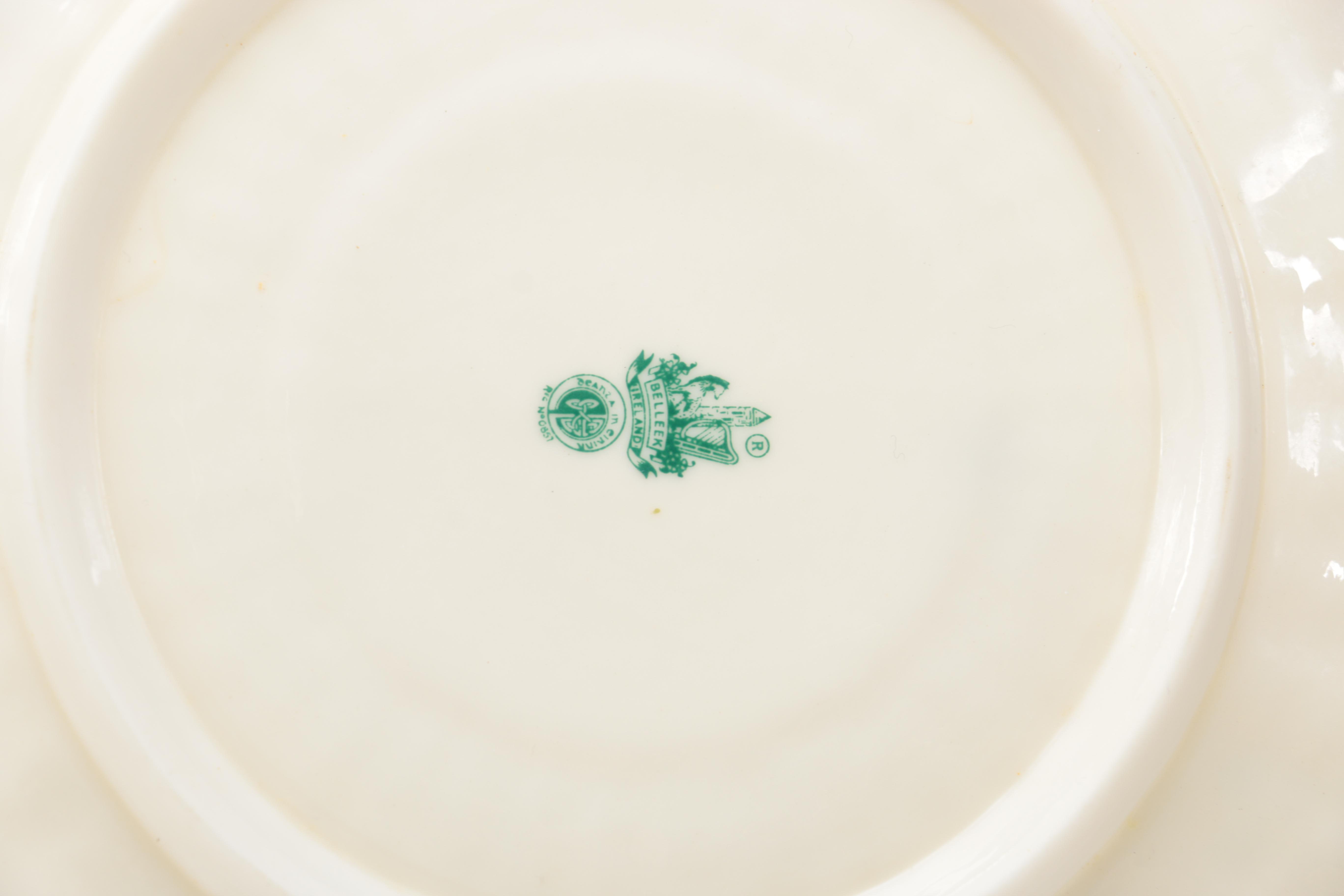 Irish Belleek Porcelain Shamrock Tableware
