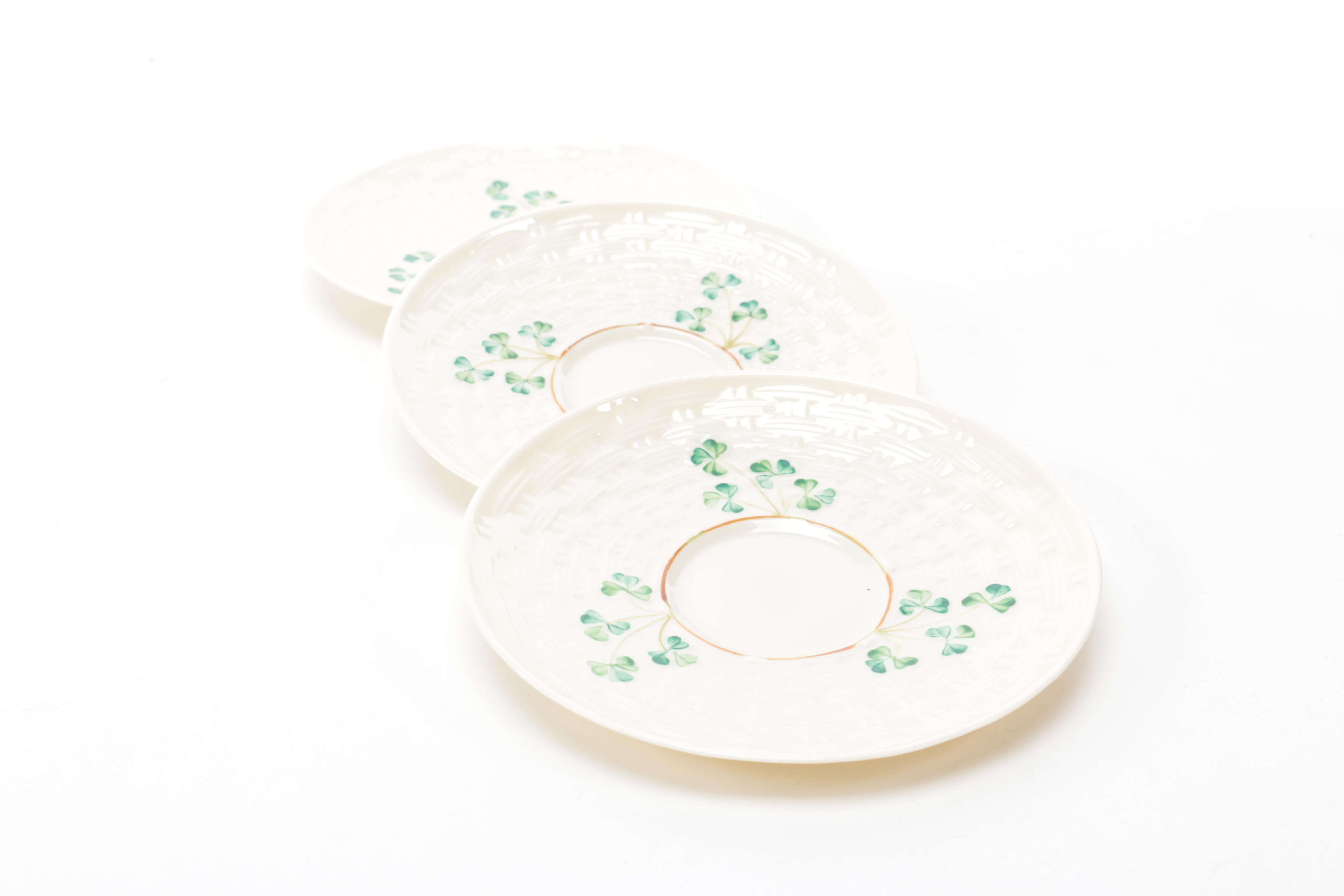 Irish Belleek Porcelain Shamrock Tableware