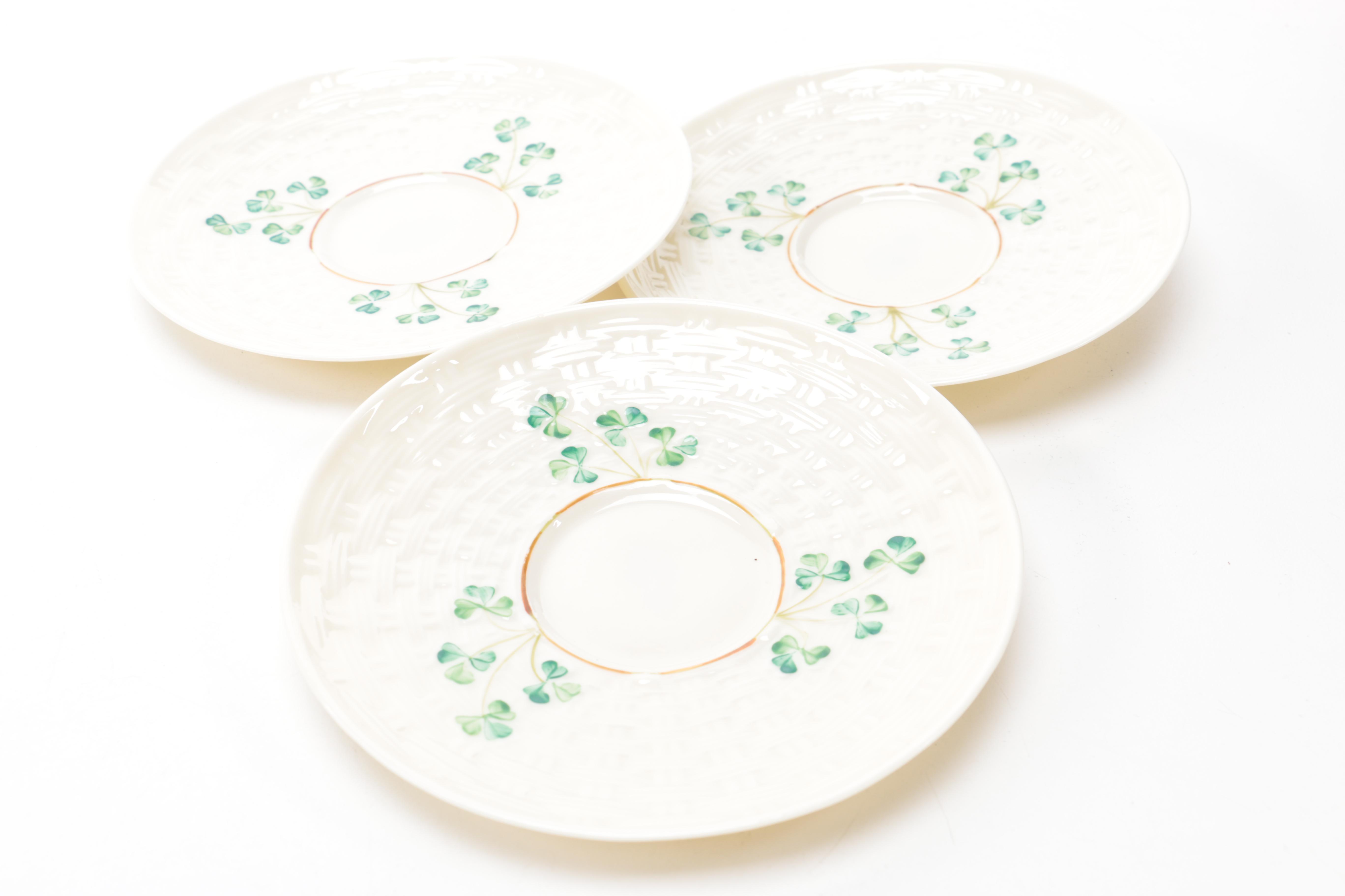 Irish Belleek Porcelain Shamrock Tableware