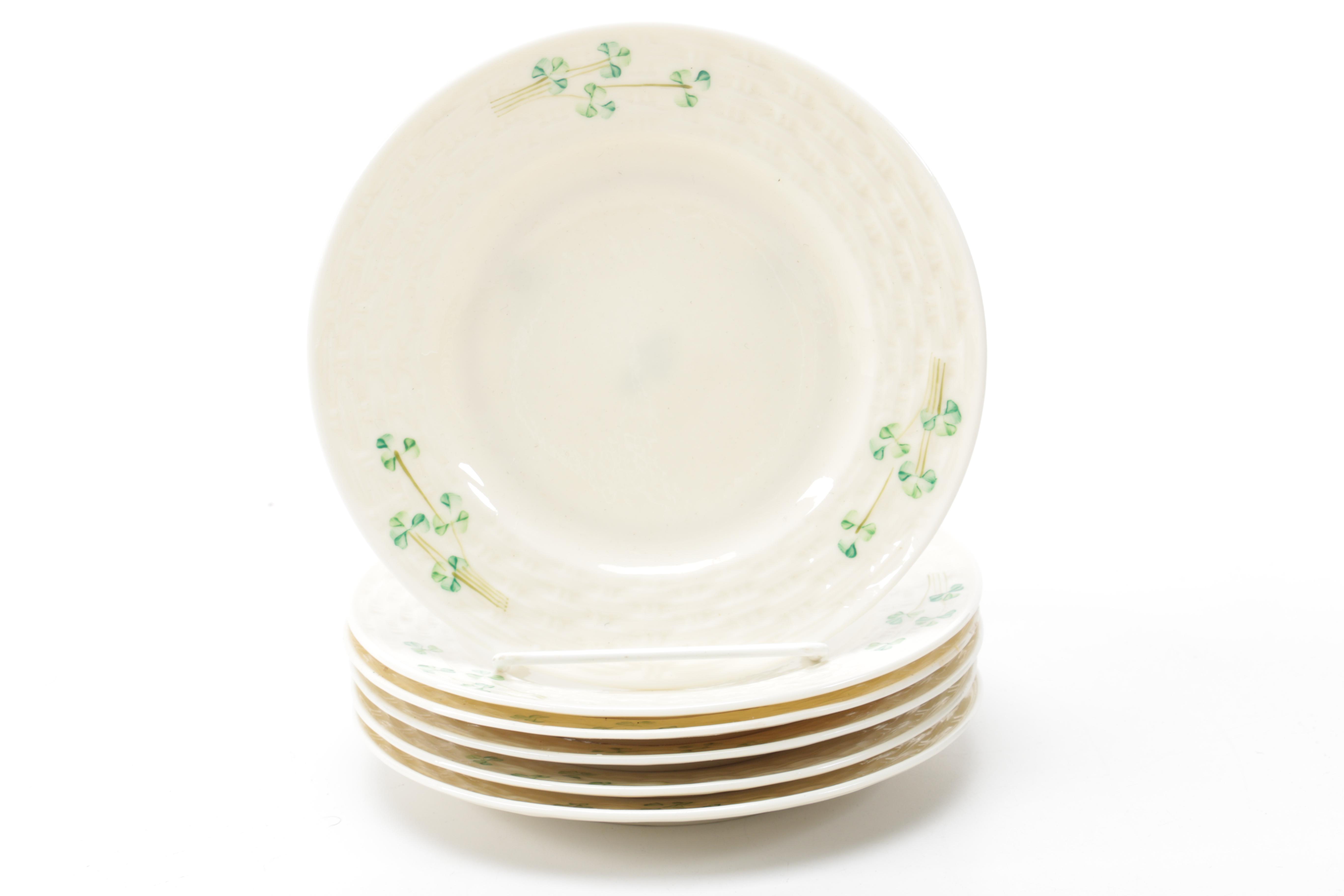Irish Belleek Porcelain Shamrock Tableware