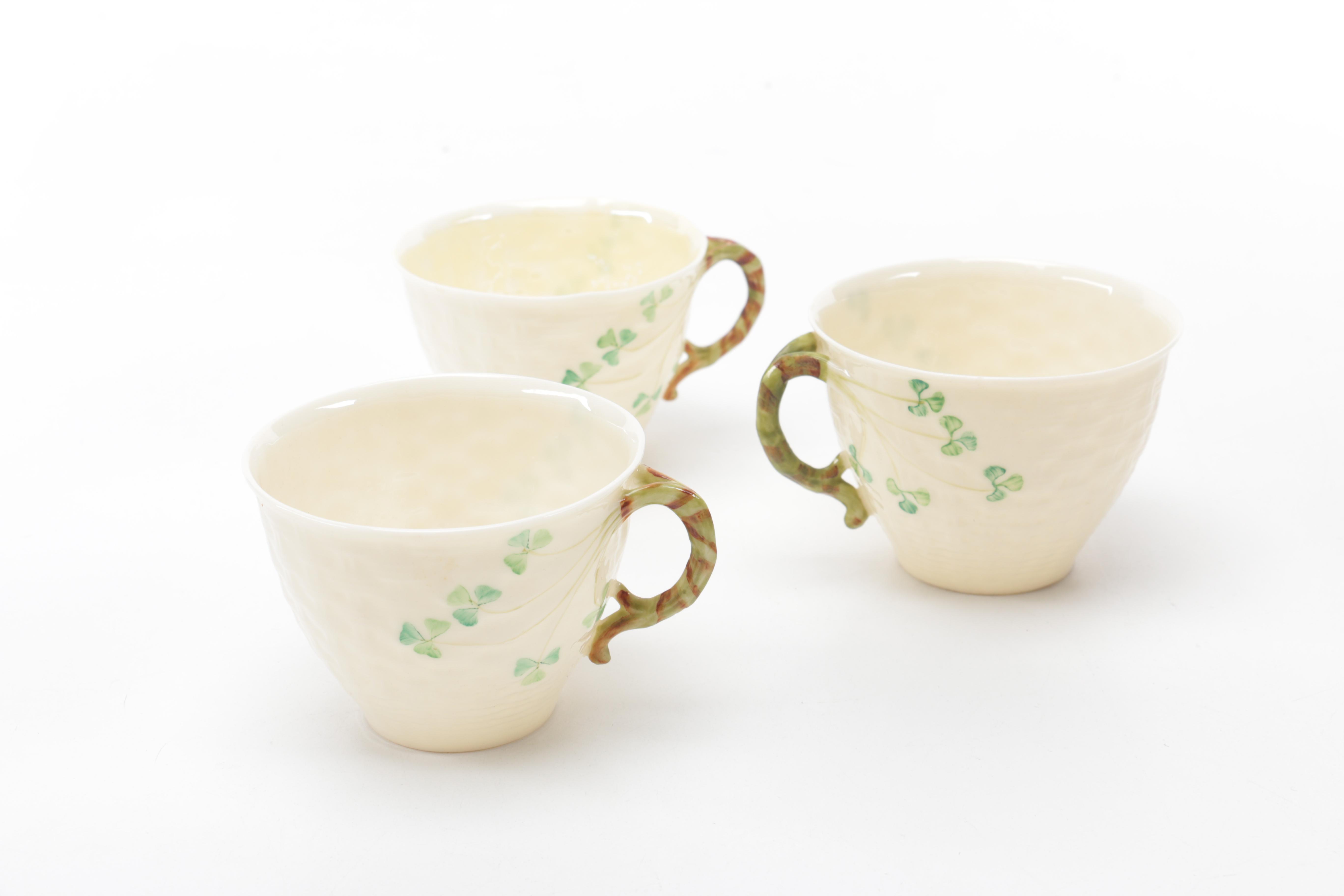 Irish Belleek Porcelain Shamrock Tableware