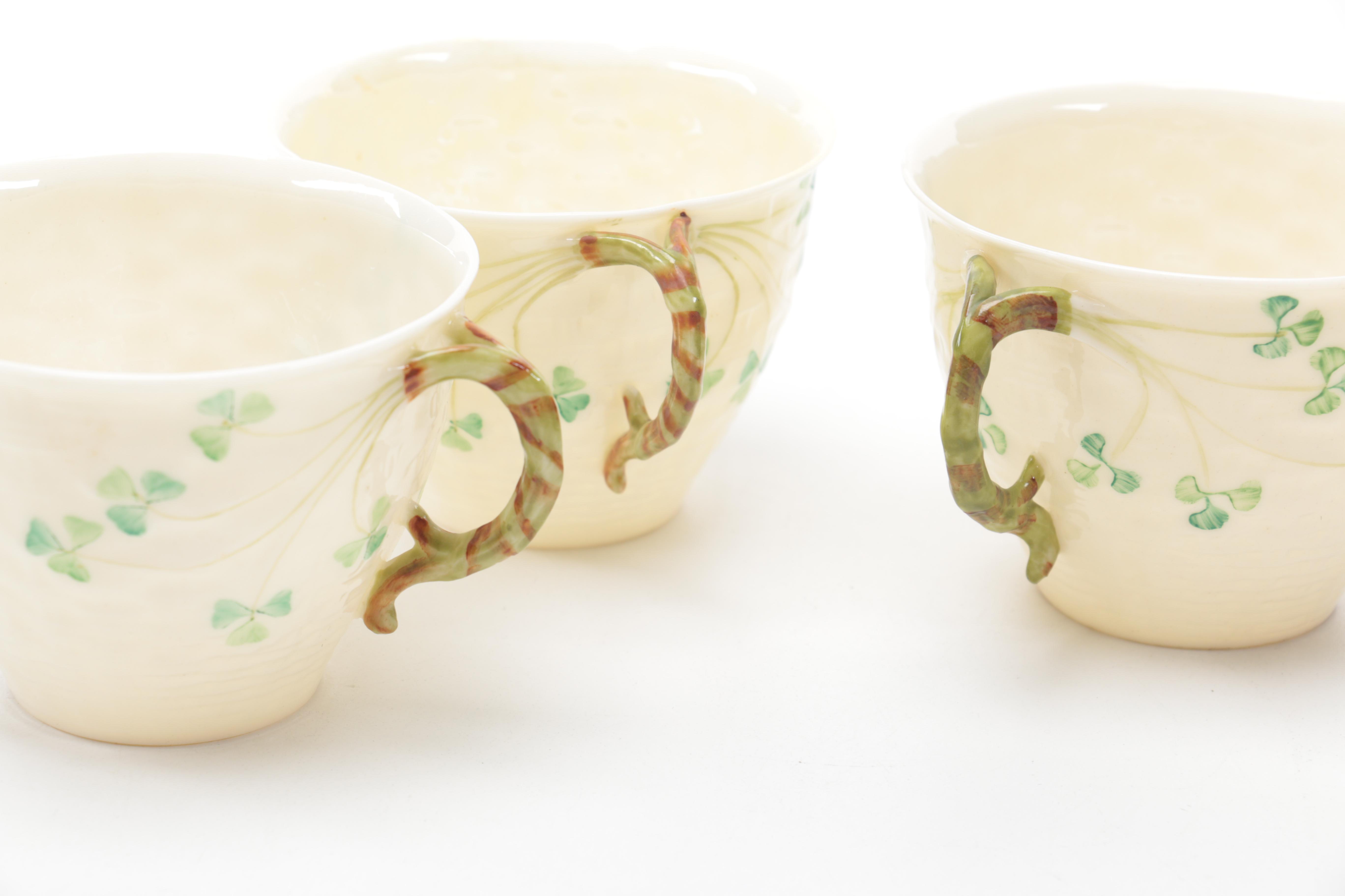 Irish Belleek Porcelain Shamrock Tableware