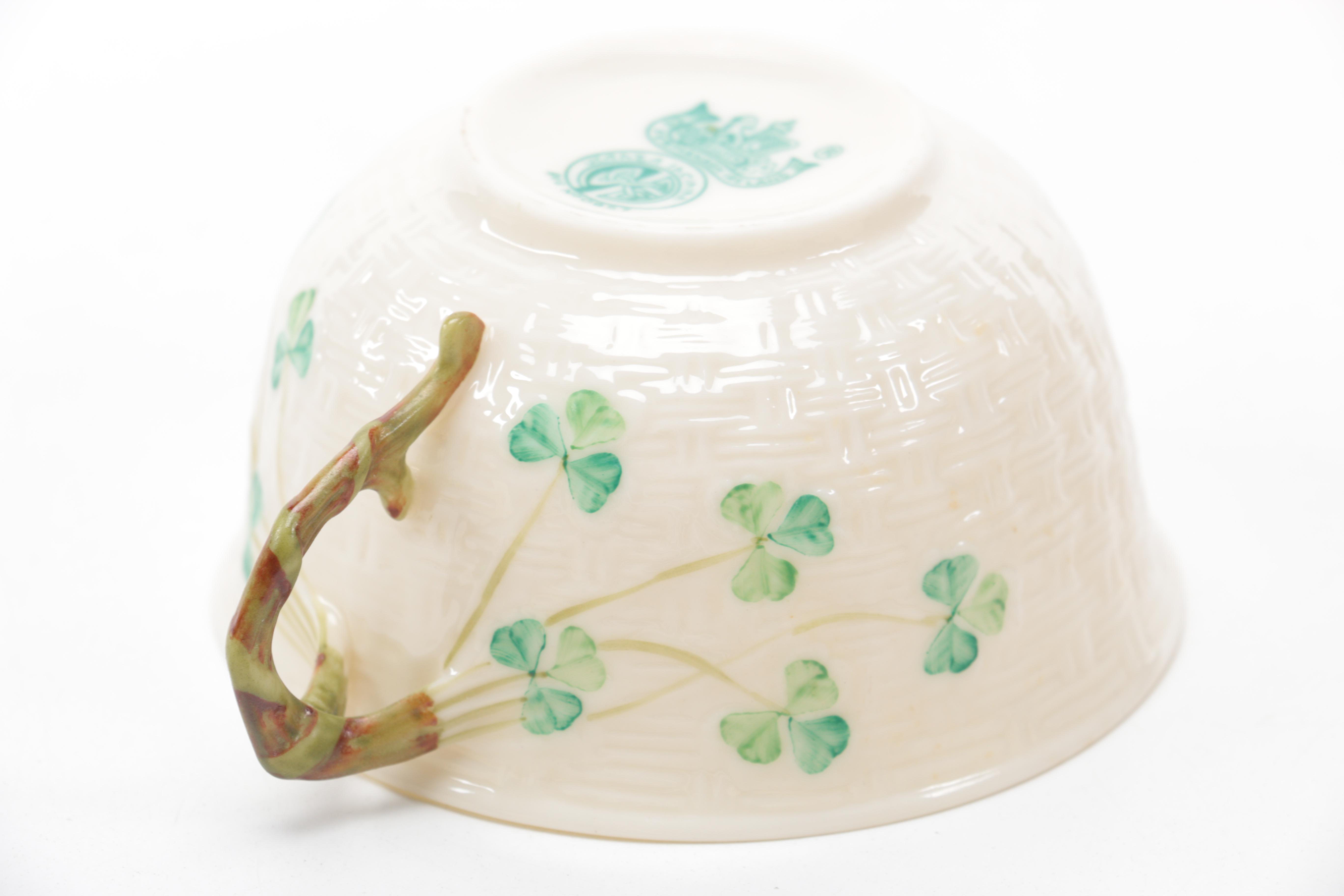 Irish Belleek Porcelain Shamrock Tableware