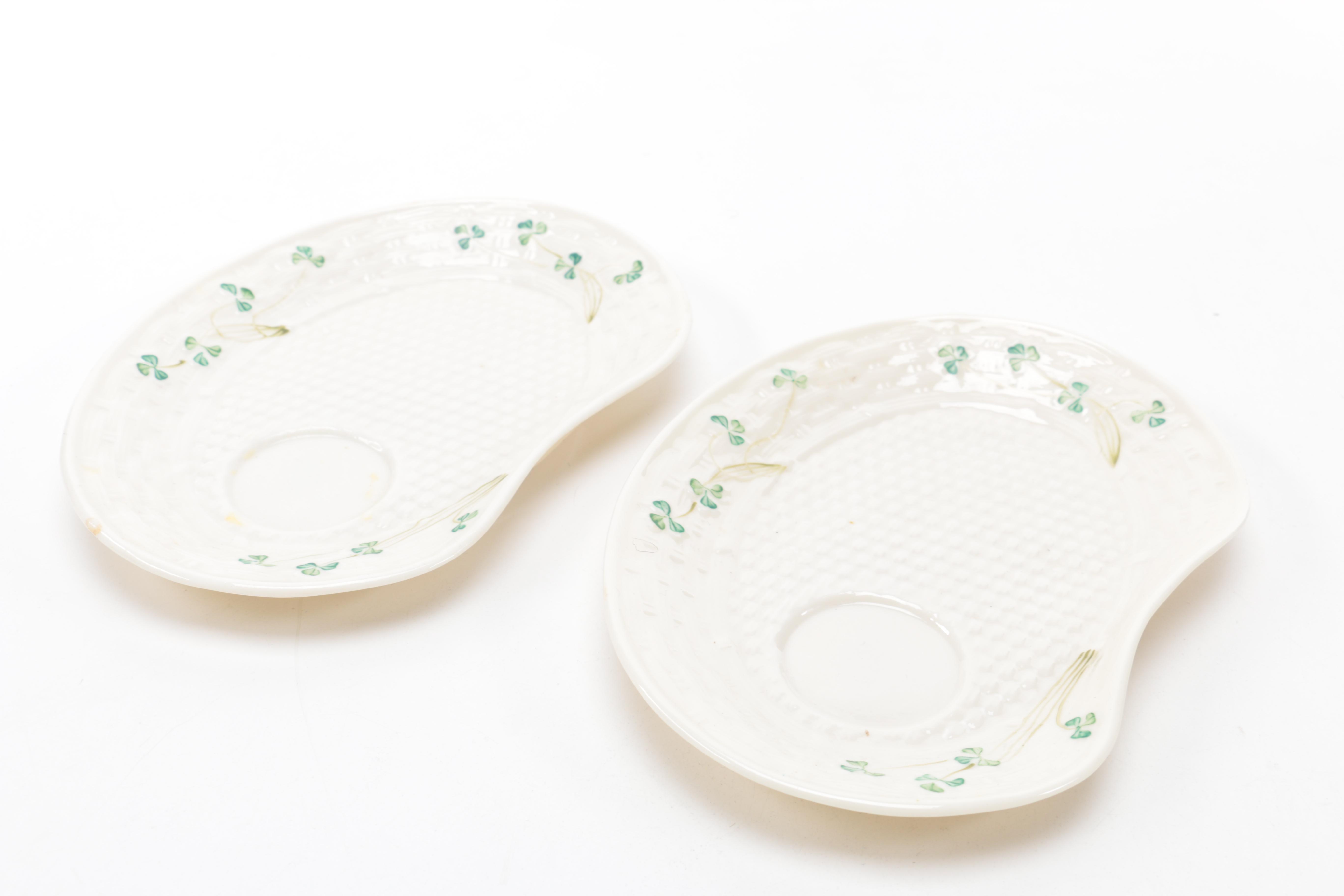 Irish Belleek Porcelain Shamrock Tableware