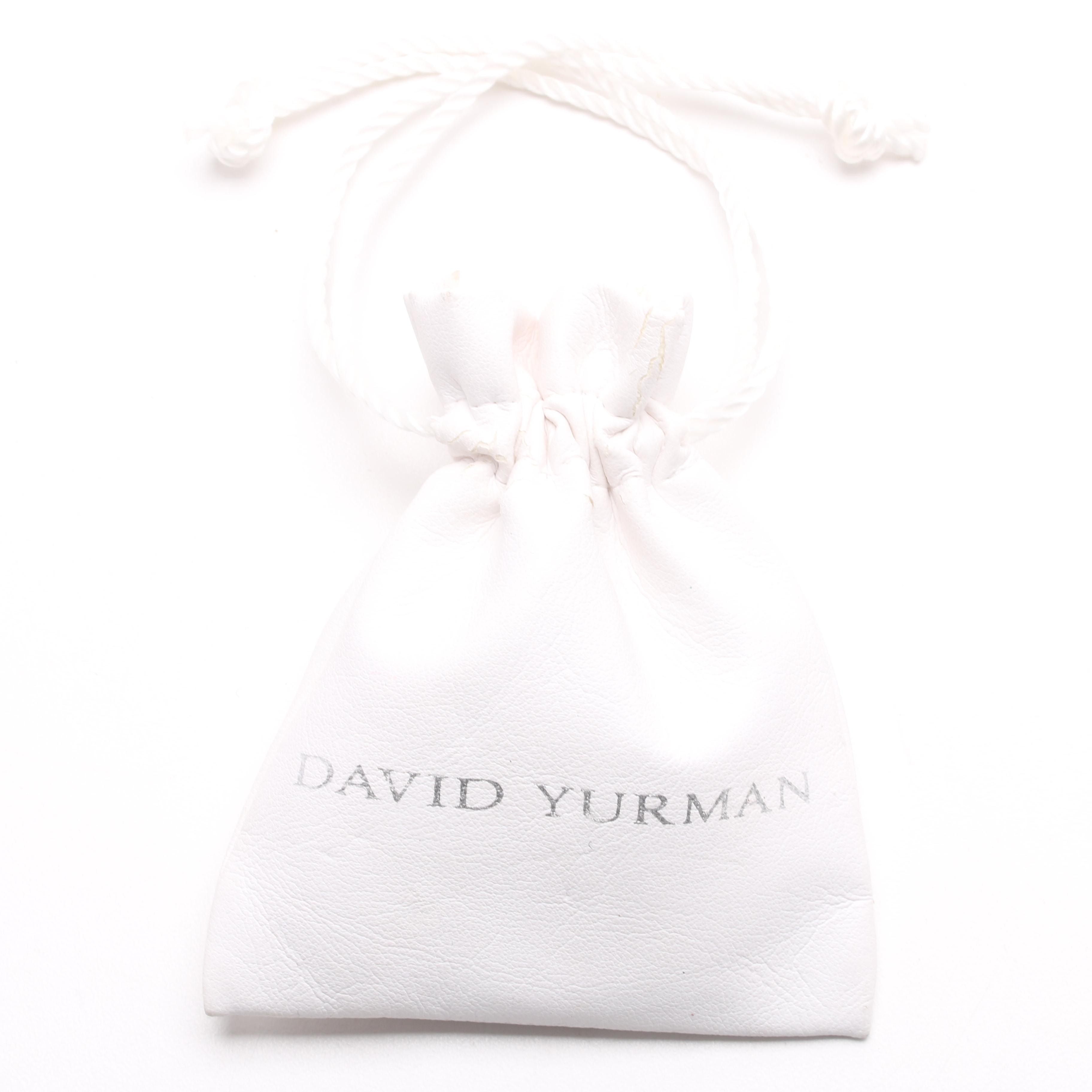 David Yurman Sterling Silver and 14K Yellow Gold Cable Bracelet