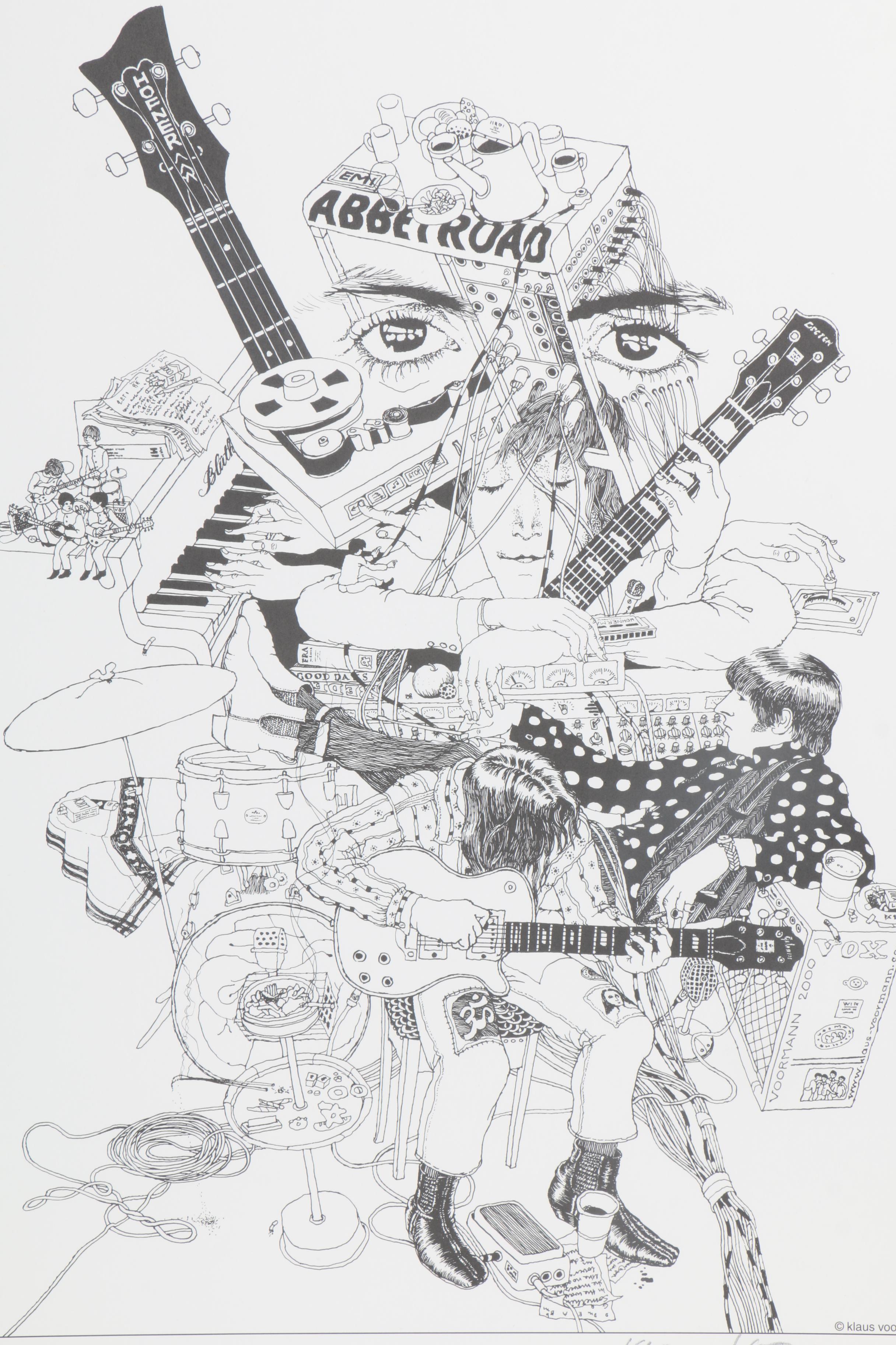 Klaus Voormann Limited Edition "Beatlefest 2001" Lithograph "Abbey Road"