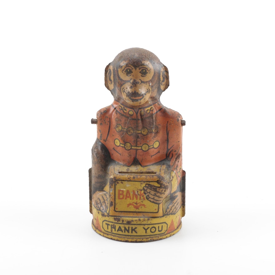 Vintage Monkey Coin Bank