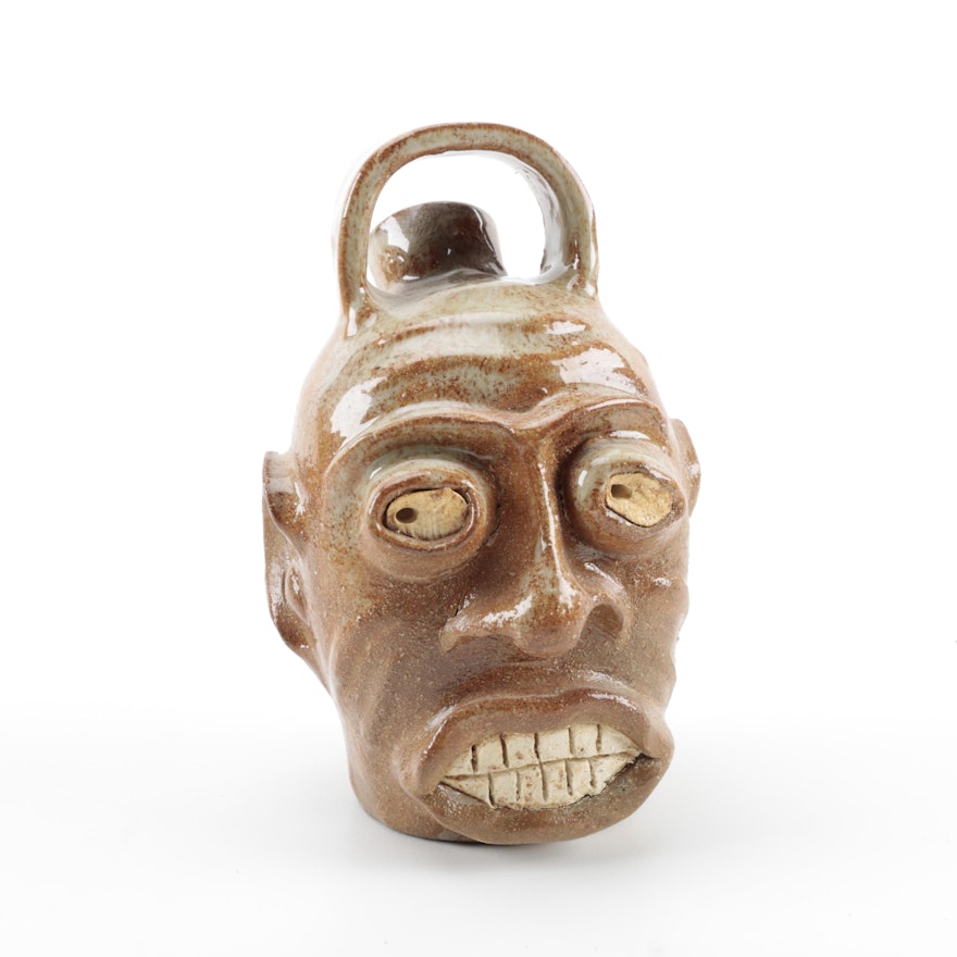 Handcrafted Stoneware Face Jug