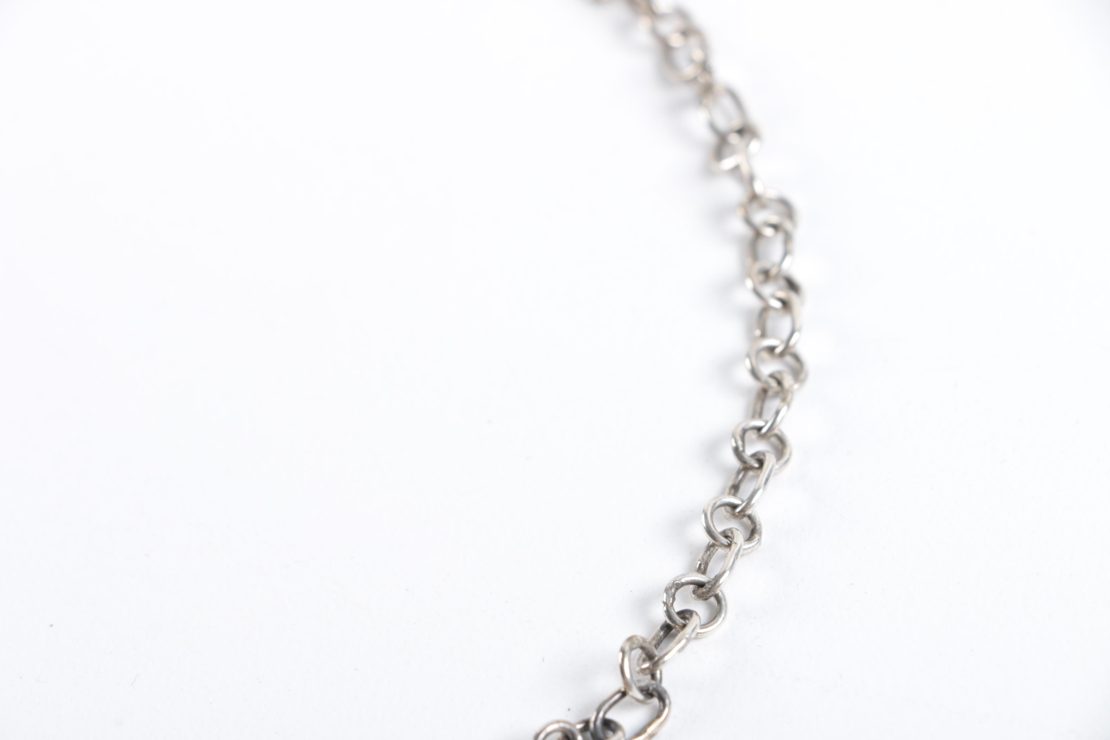 Sterling Silver and Coral Needlepoint Necklace