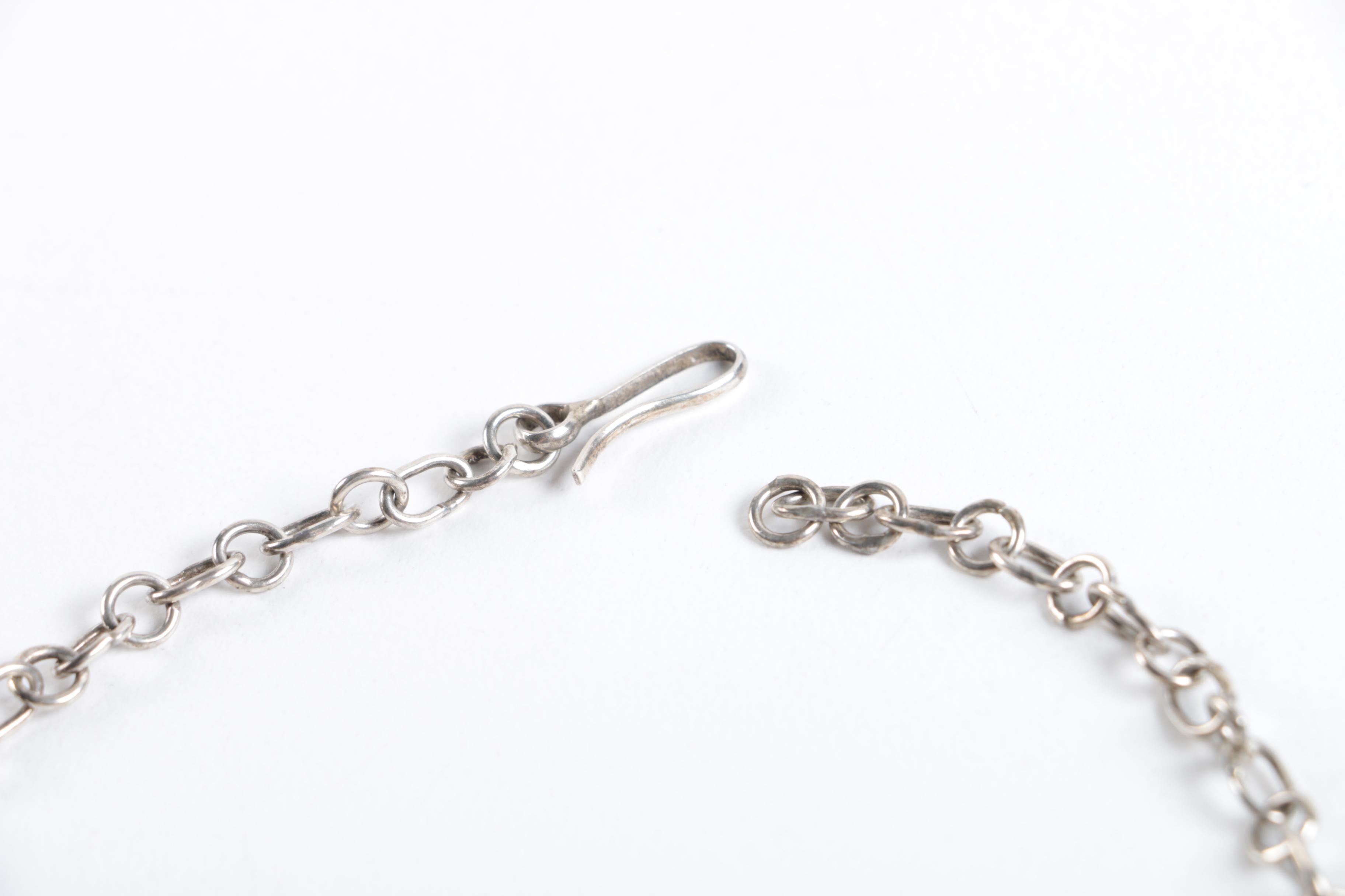 Sterling Silver and Coral Needlepoint Necklace