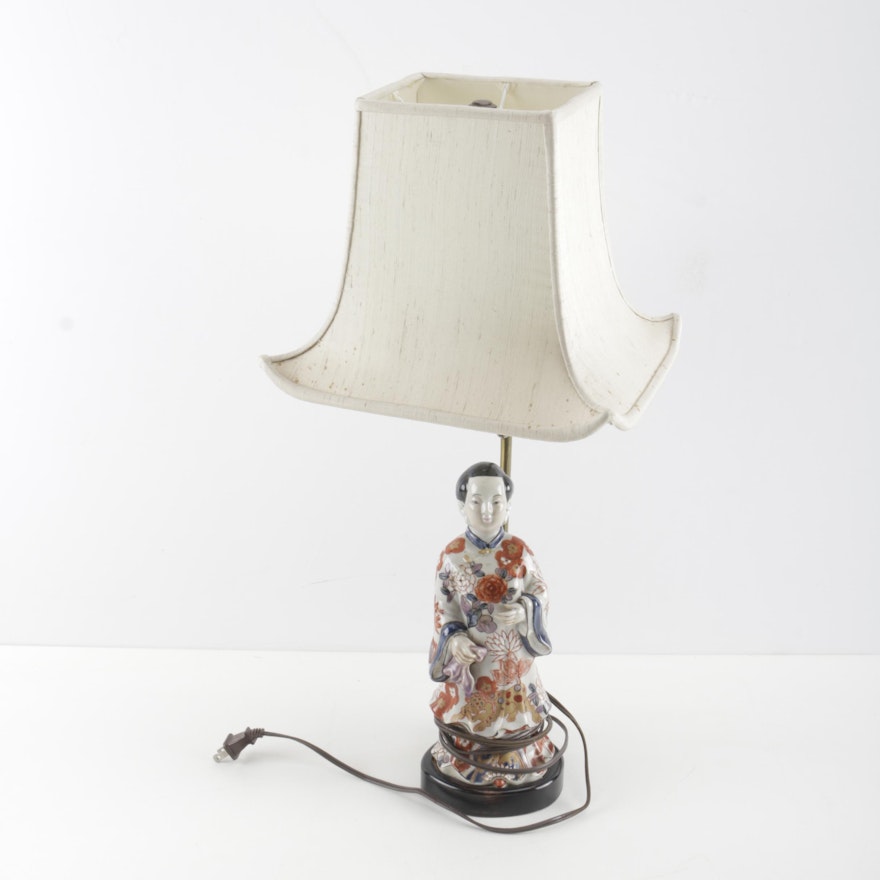 Chinese Ceramic Figural Table Lamp