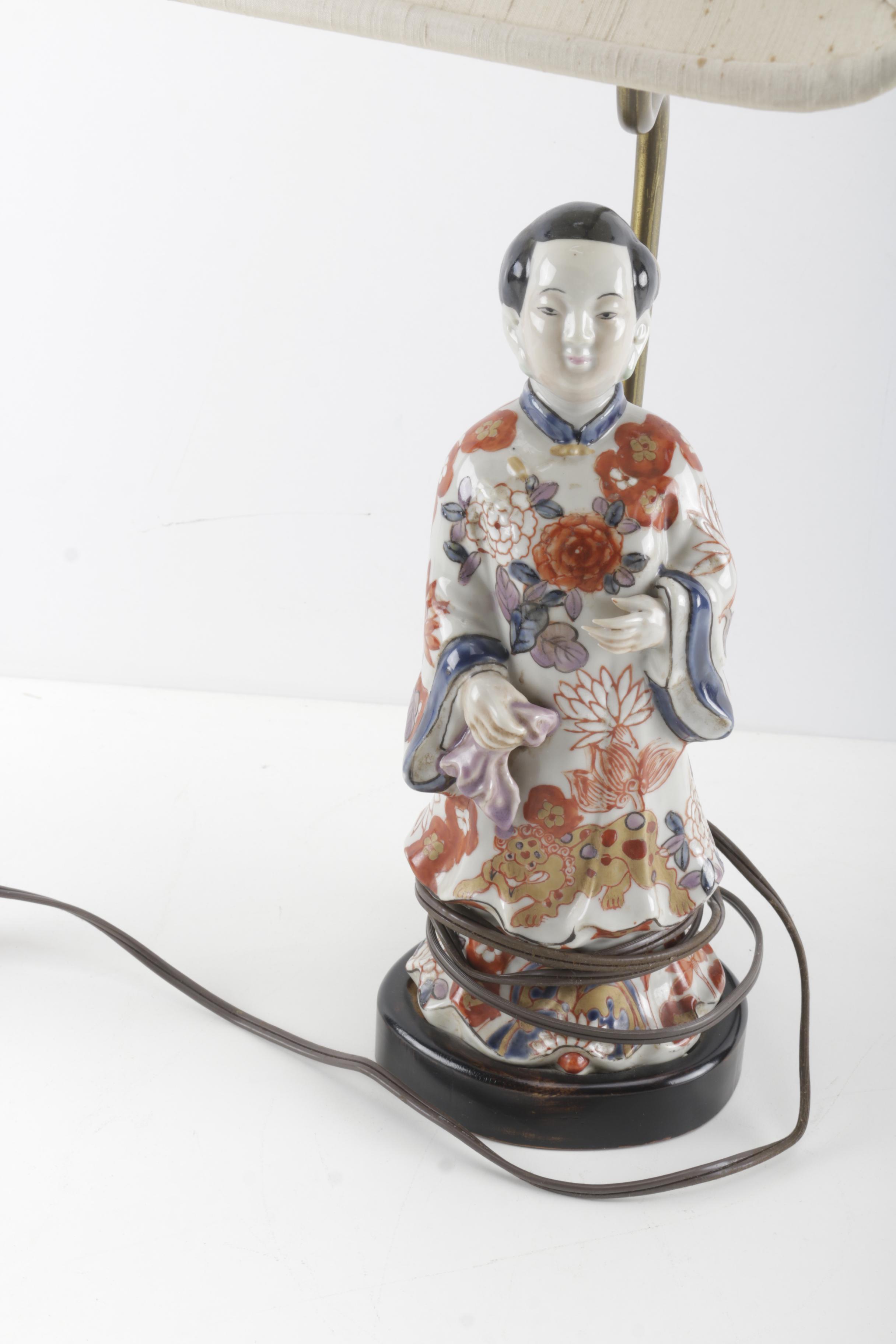 Chinese Ceramic Figural Table Lamp