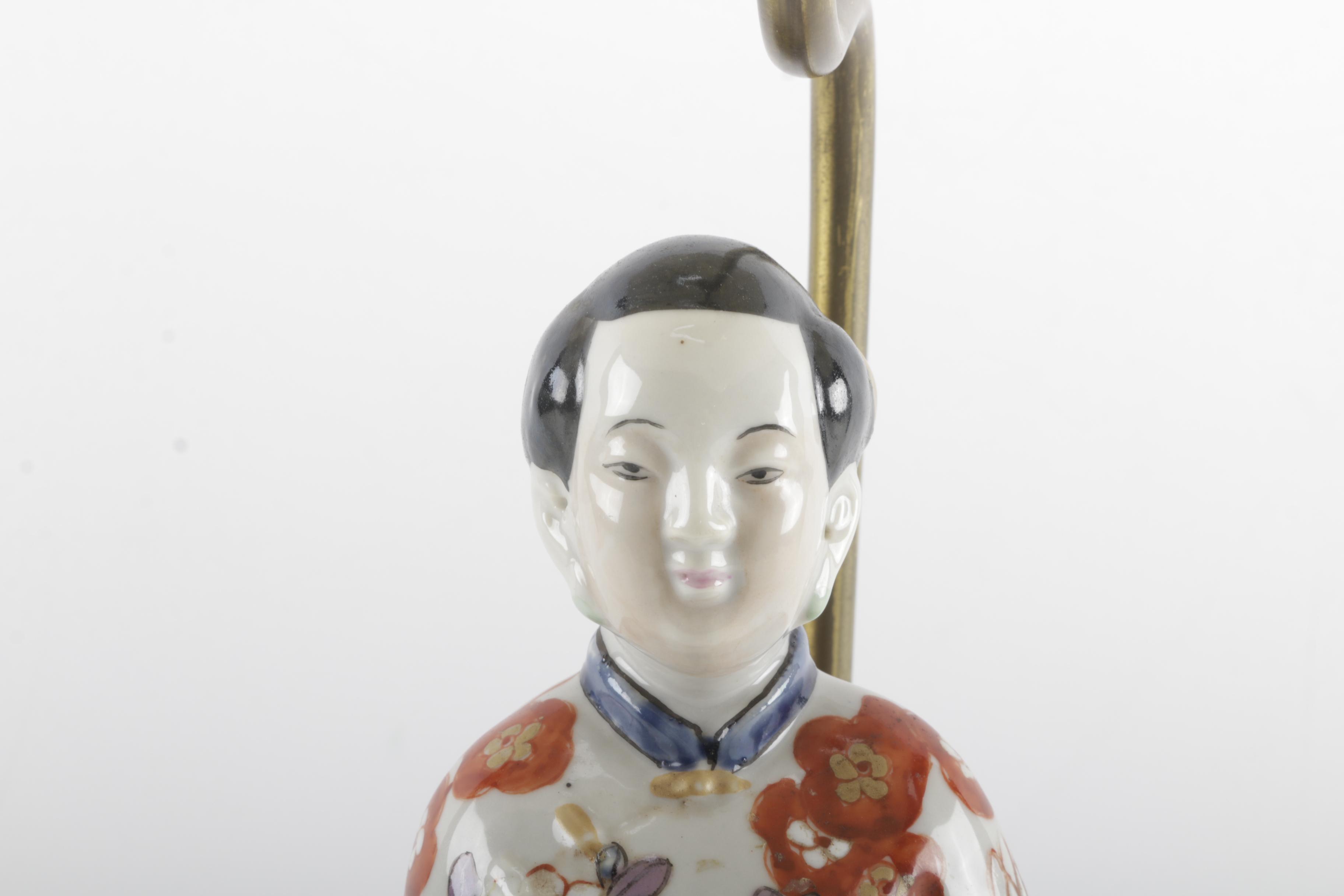 Chinese Ceramic Figural Table Lamp