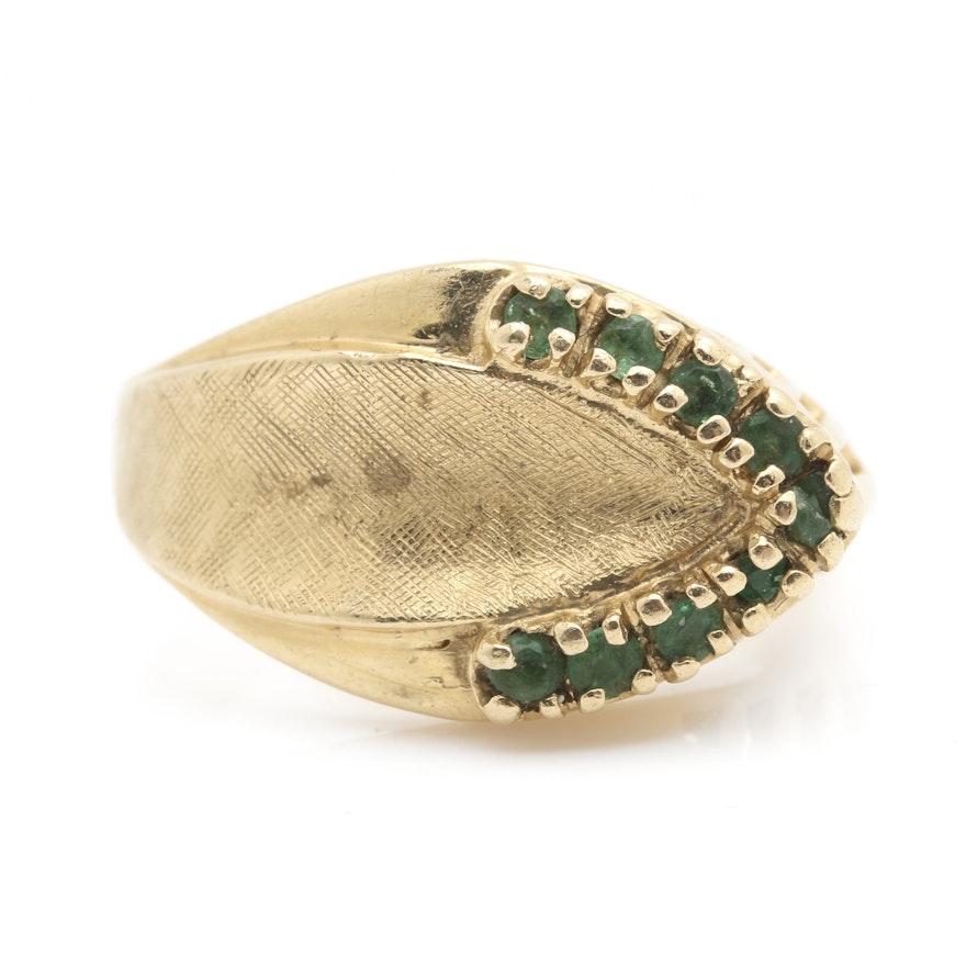 14K Yellow Gold Emerald Ring