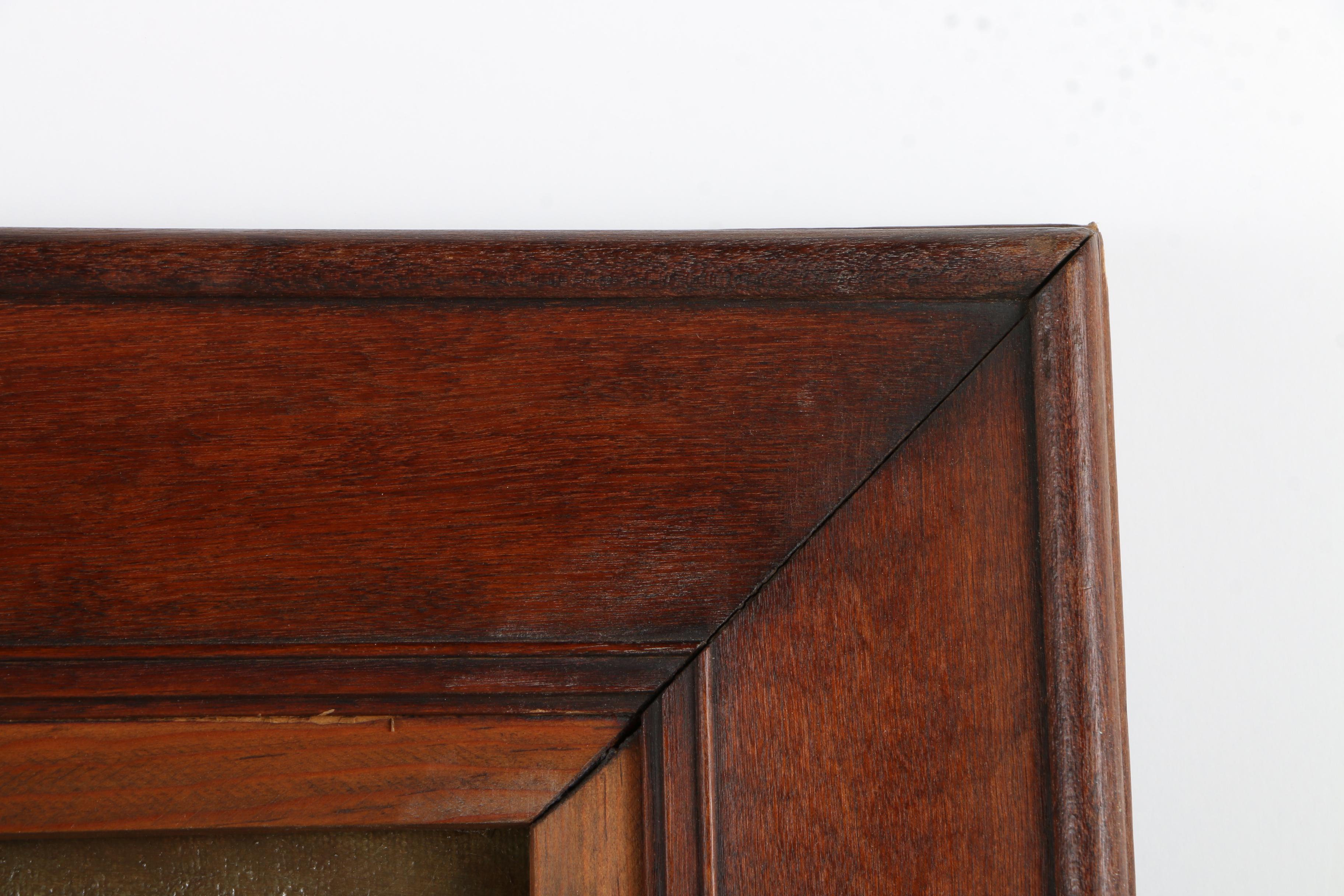 August Allemow 1939 Oil Painting on Canvas of Clipper Ship at Sunset