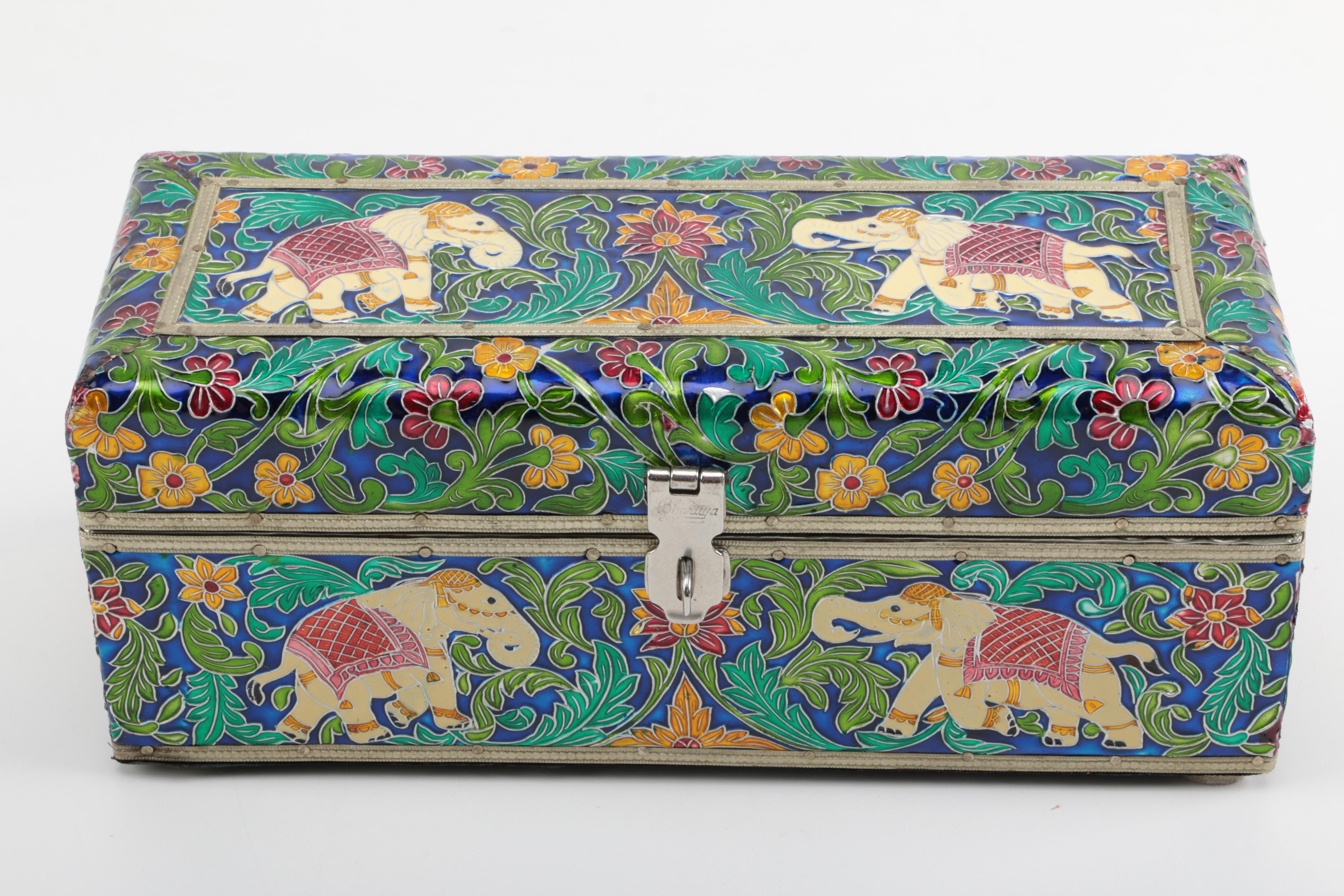 Indian Style Cloisonné Jewelry Box