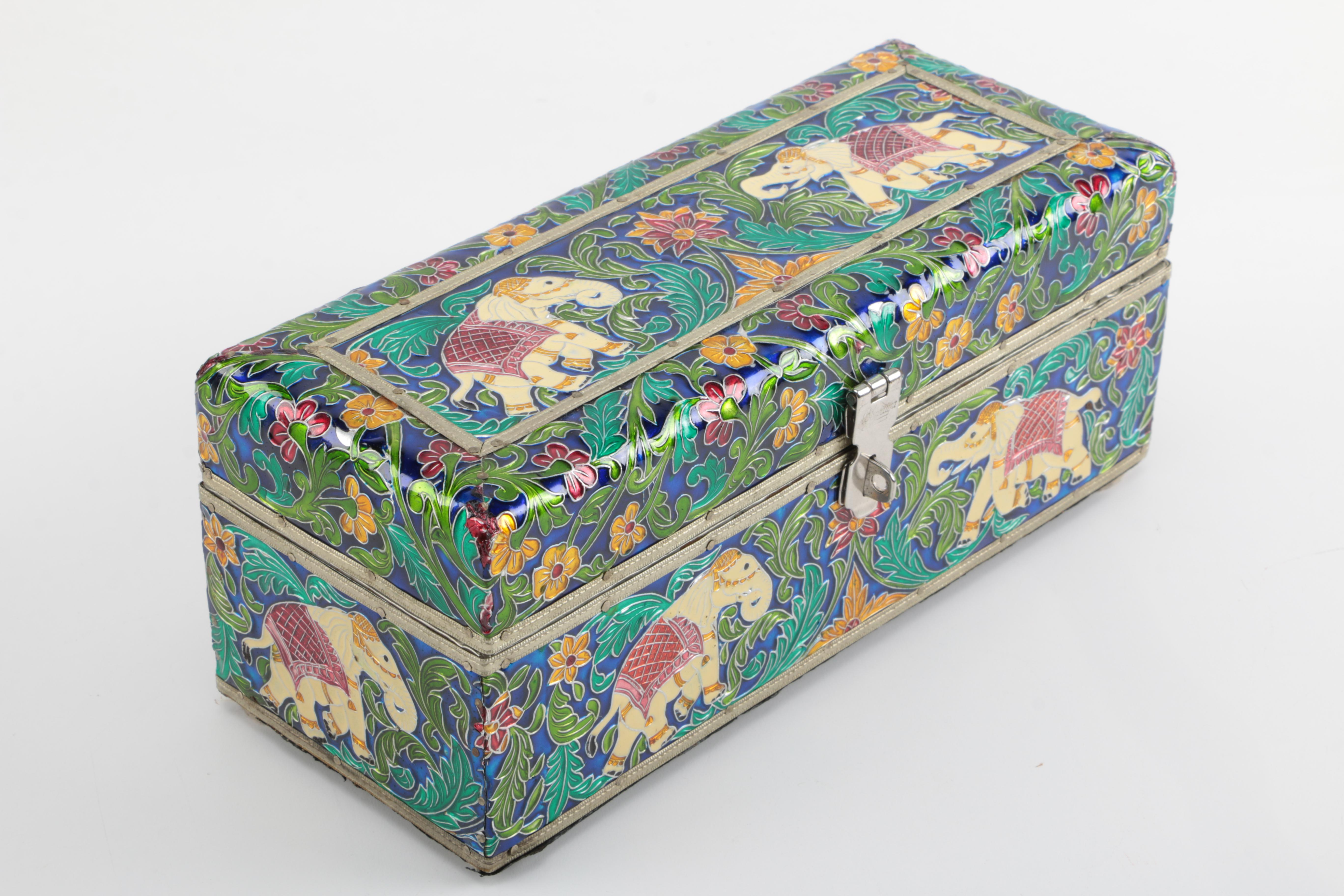 Indian Style Cloisonné Jewelry Box
