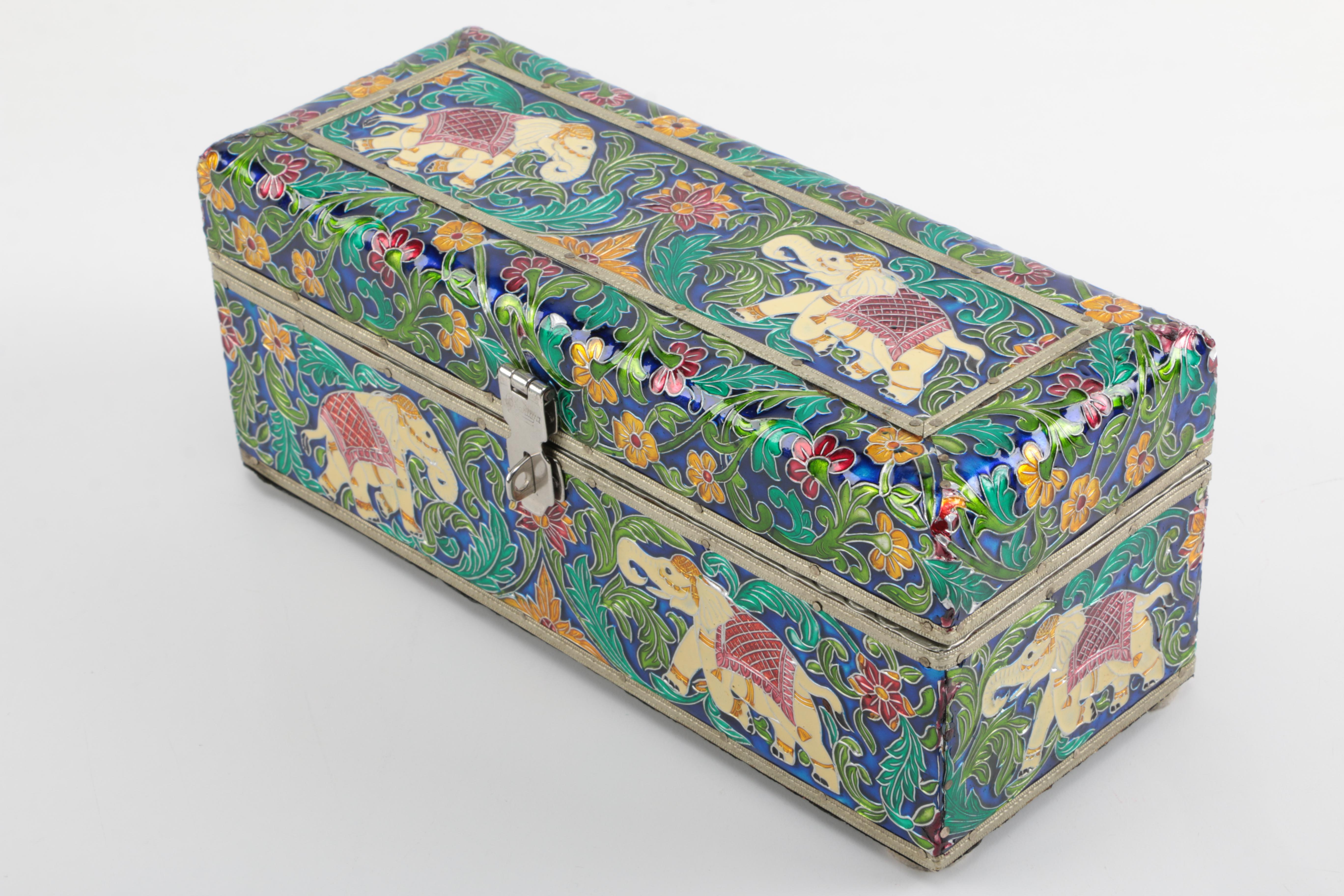 Indian Style Cloisonné Jewelry Box