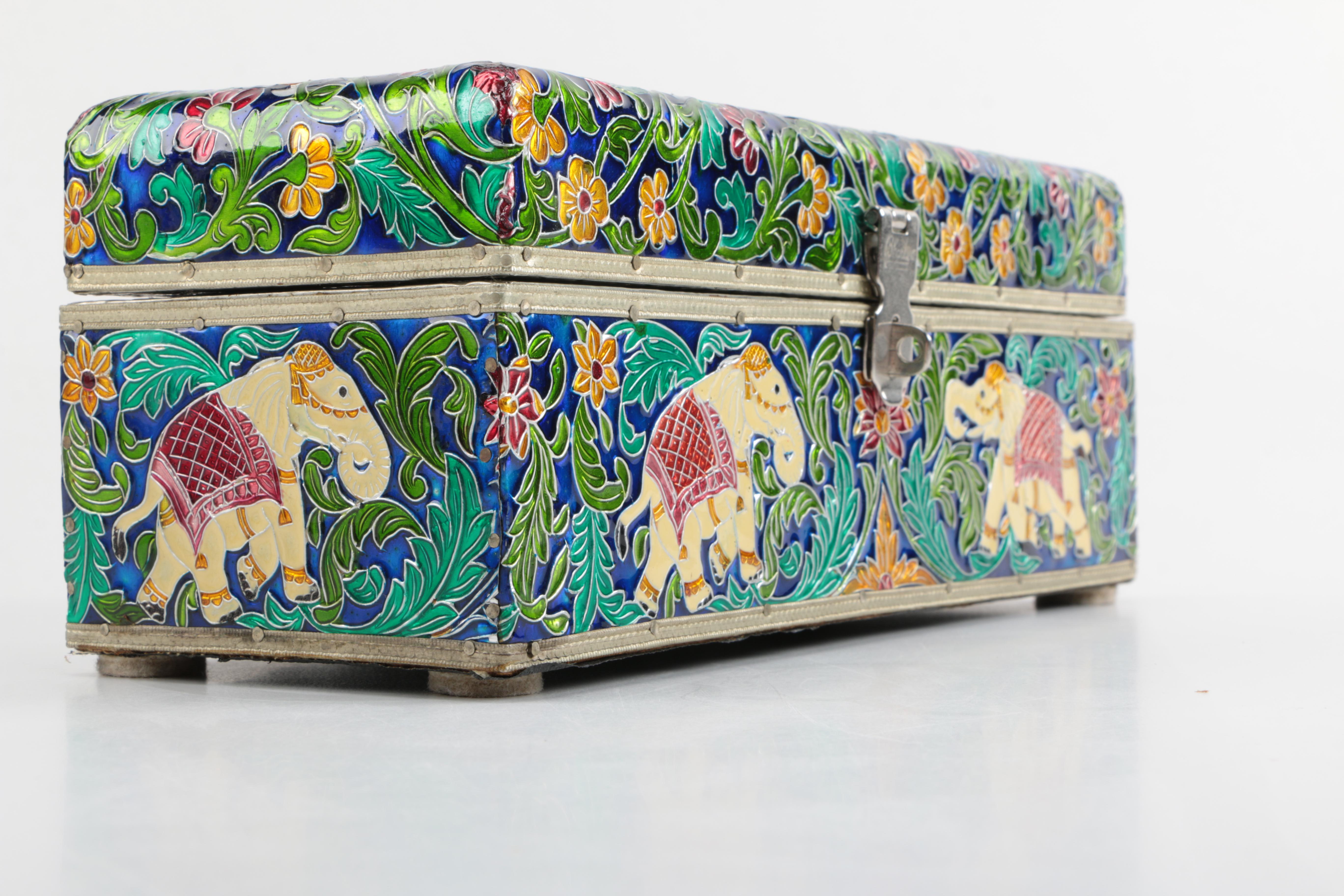 Indian Style Cloisonné Jewelry Box