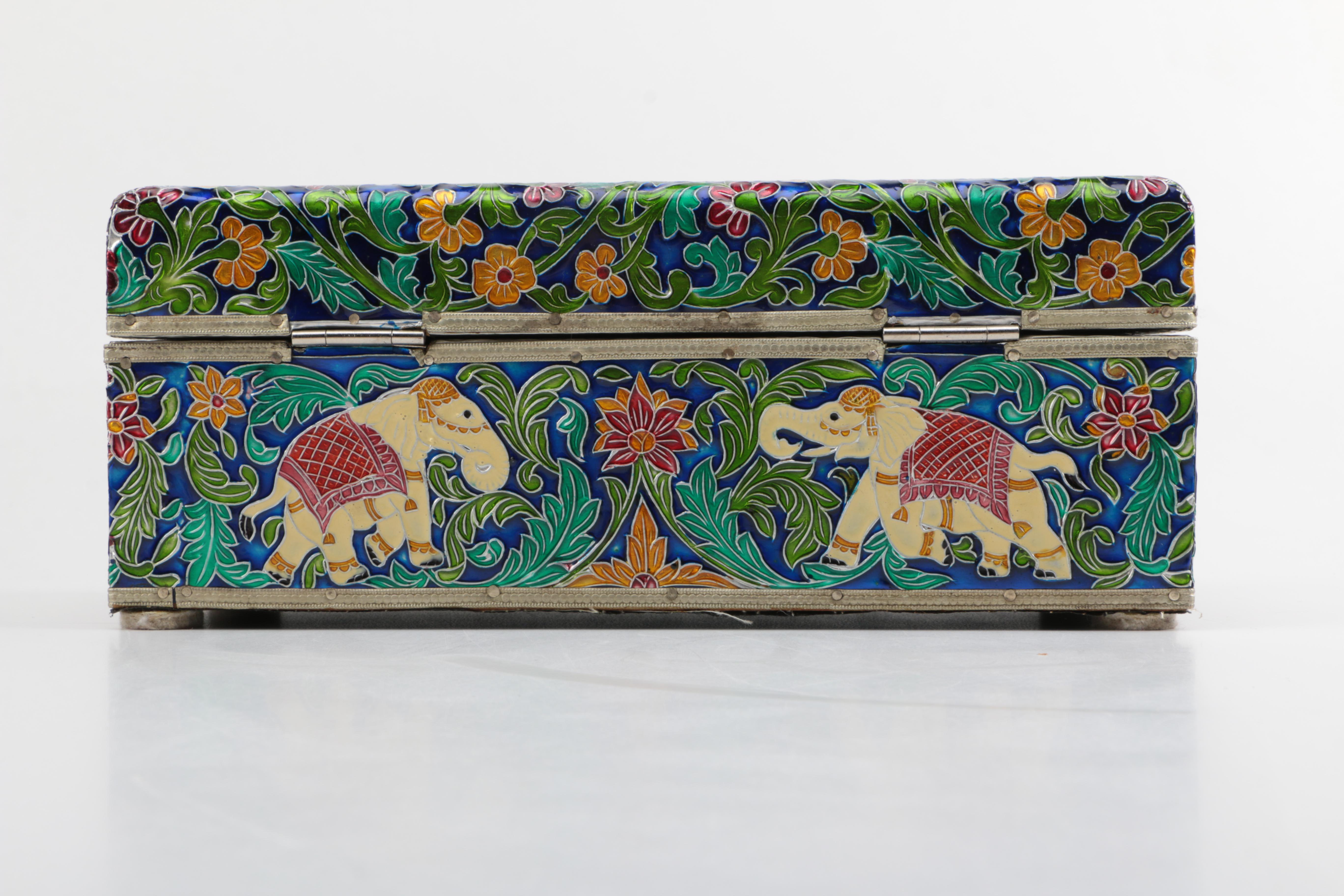 Indian Style Cloisonné Jewelry Box