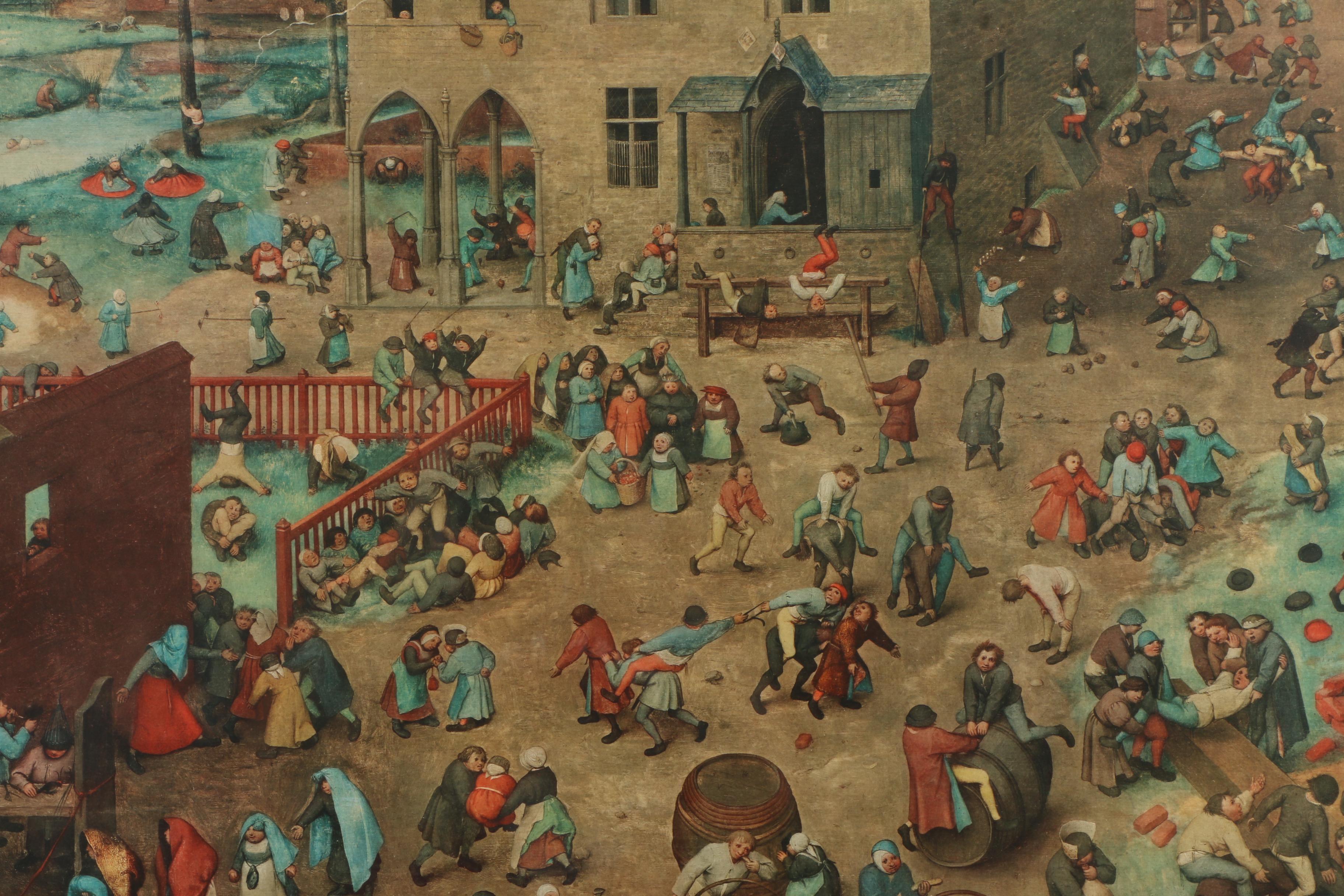 Reproduction Print After Pieter Bruegel the Elder's "Children's Games"