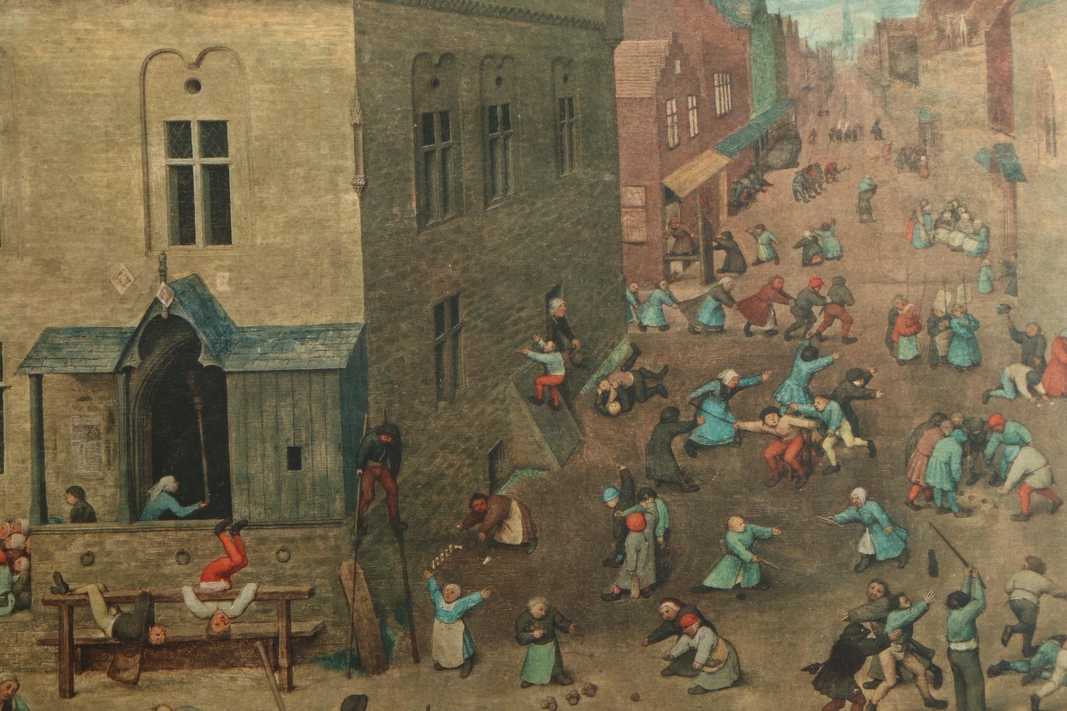 Reproduction Print After Pieter Bruegel the Elder's "Children's Games"